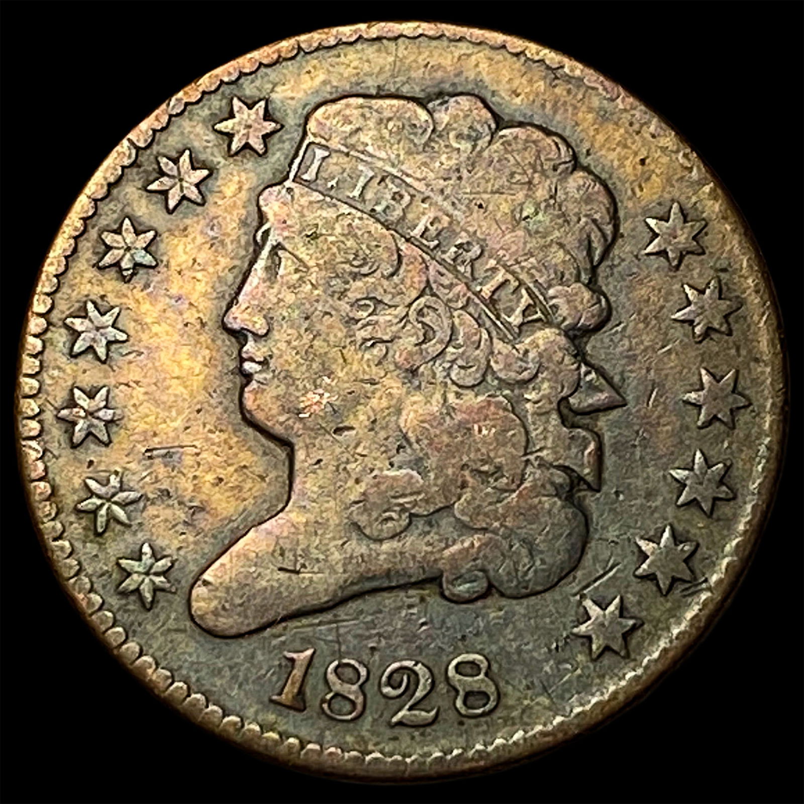 1828 Classic Head Half Cent LIGHTLY CIRCULATED: 1828 Classic Head Half Cent LIGHTLY CIRCULATED