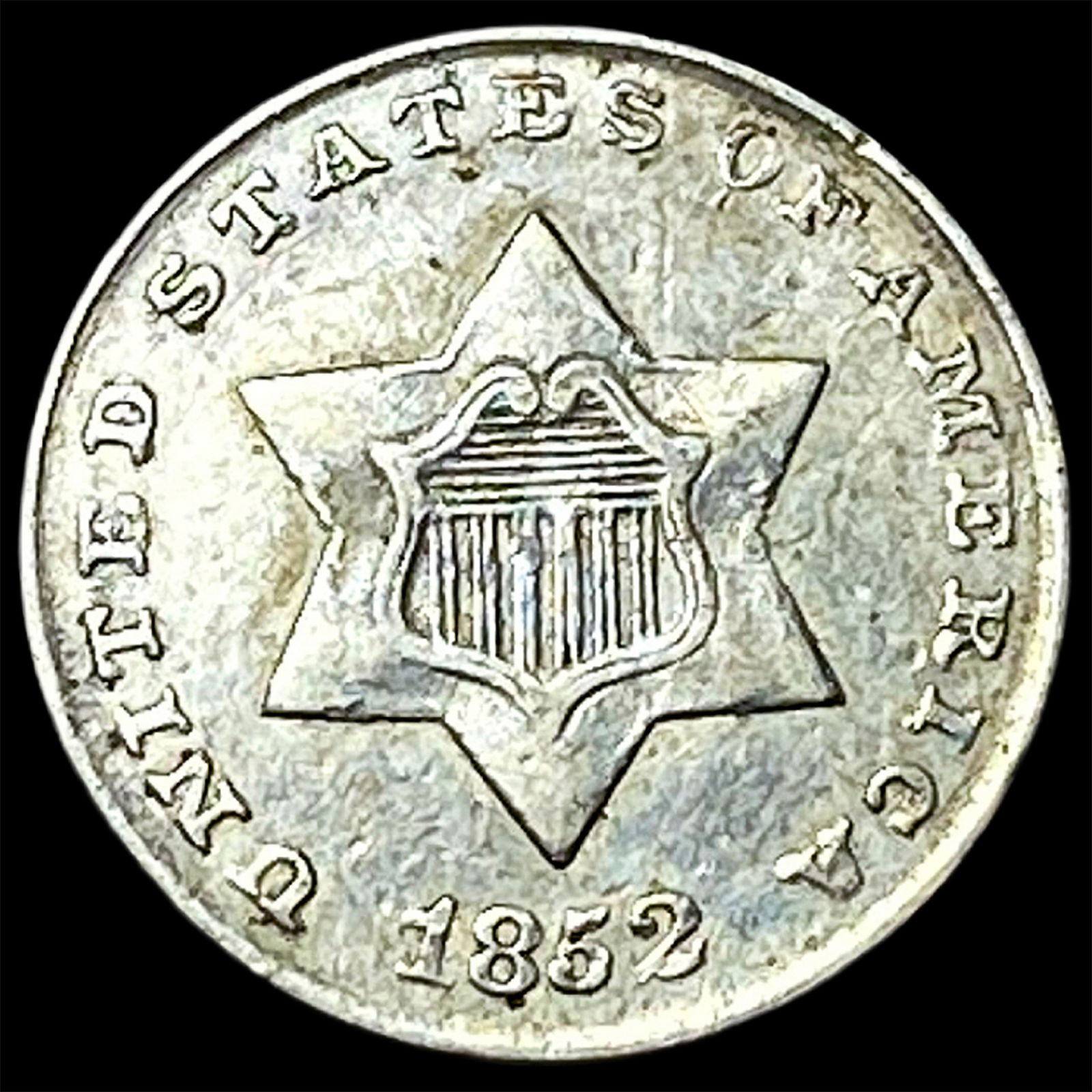1852 Silver Three-Cent Piece CLOSELY UNCIRCULATED (1 of 2)