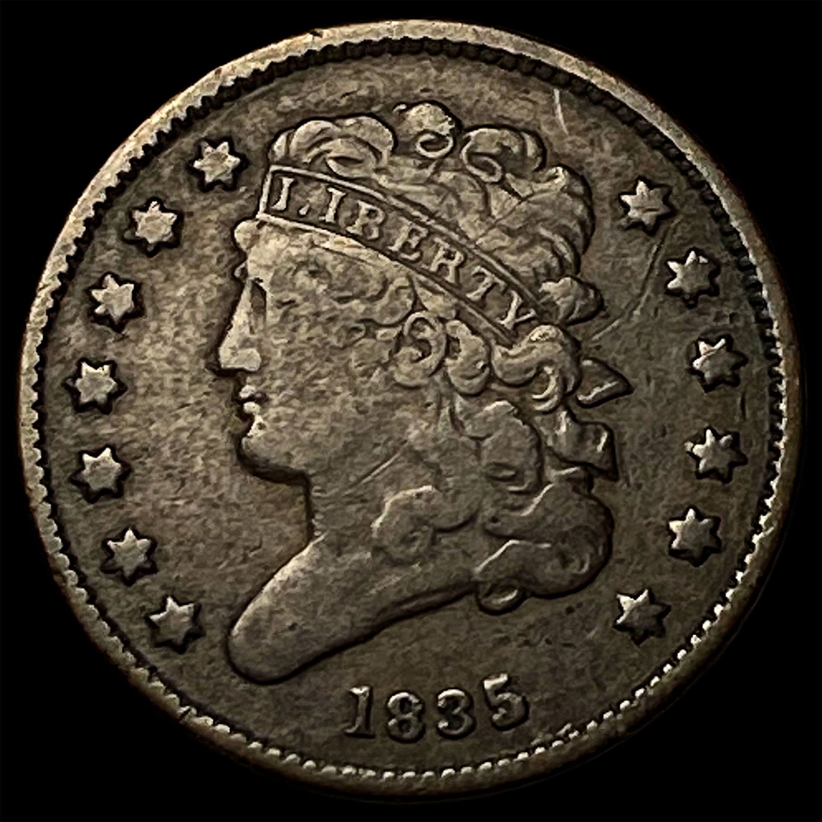 1835 Classic Head Half Cent LIGHTLY CIRCULATED: 1835 Classic Head Half Cent LIGHTLY CIRCULATED