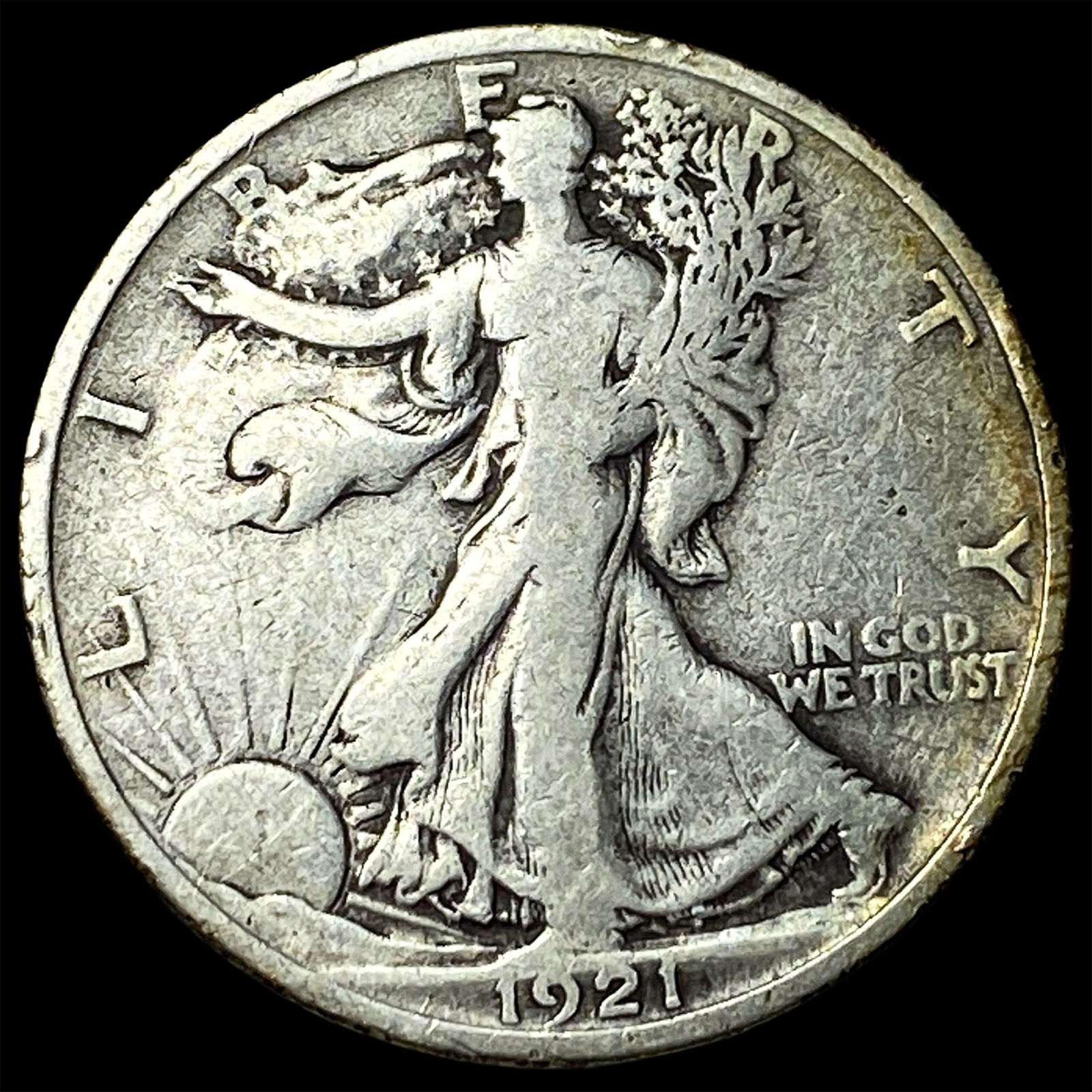 1921 Walking Liberty Half Dollar LIGHTLY CIRCULATED: 1921 Walking Liberty Half Dollar LIGHTLY CIRCULATED