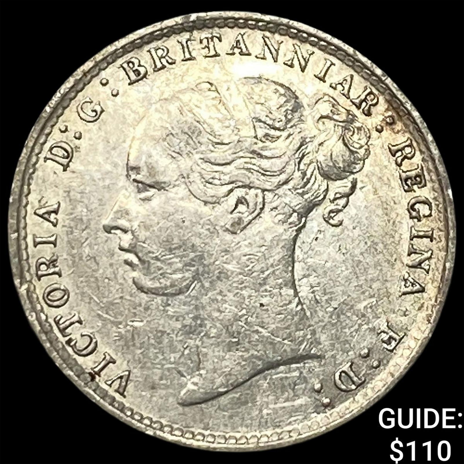 1880 Great Britain Silver 3 Pence - Victoria NEARLY UNCIRCULATED: 1880 Great Britain Silver 3 Pence - Victoria NEARLY UNCIRCULATED