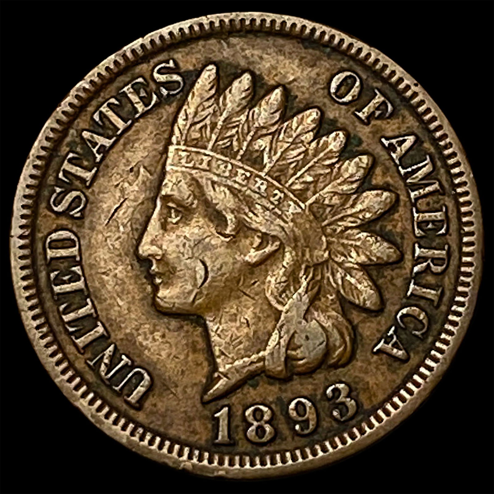 1893 Indian Head Cent NEARLY UNCIRCULATED: 1893 Indian Head Cent NEARLY UNCIRCULATED
