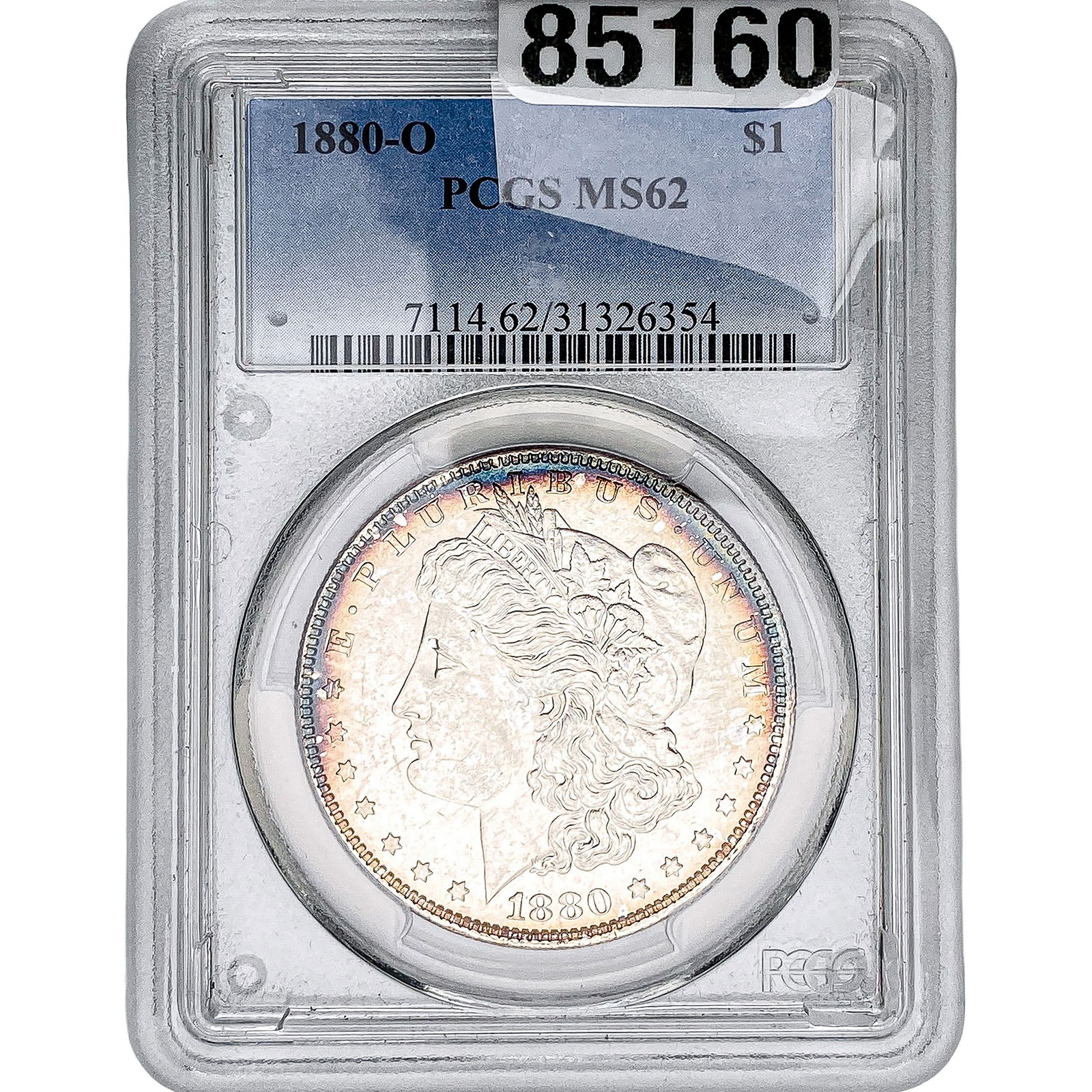 1880-O Morgan Silver Dollar PCGS MS62: 1880-O Morgan Silver Dollar PCGS MS62