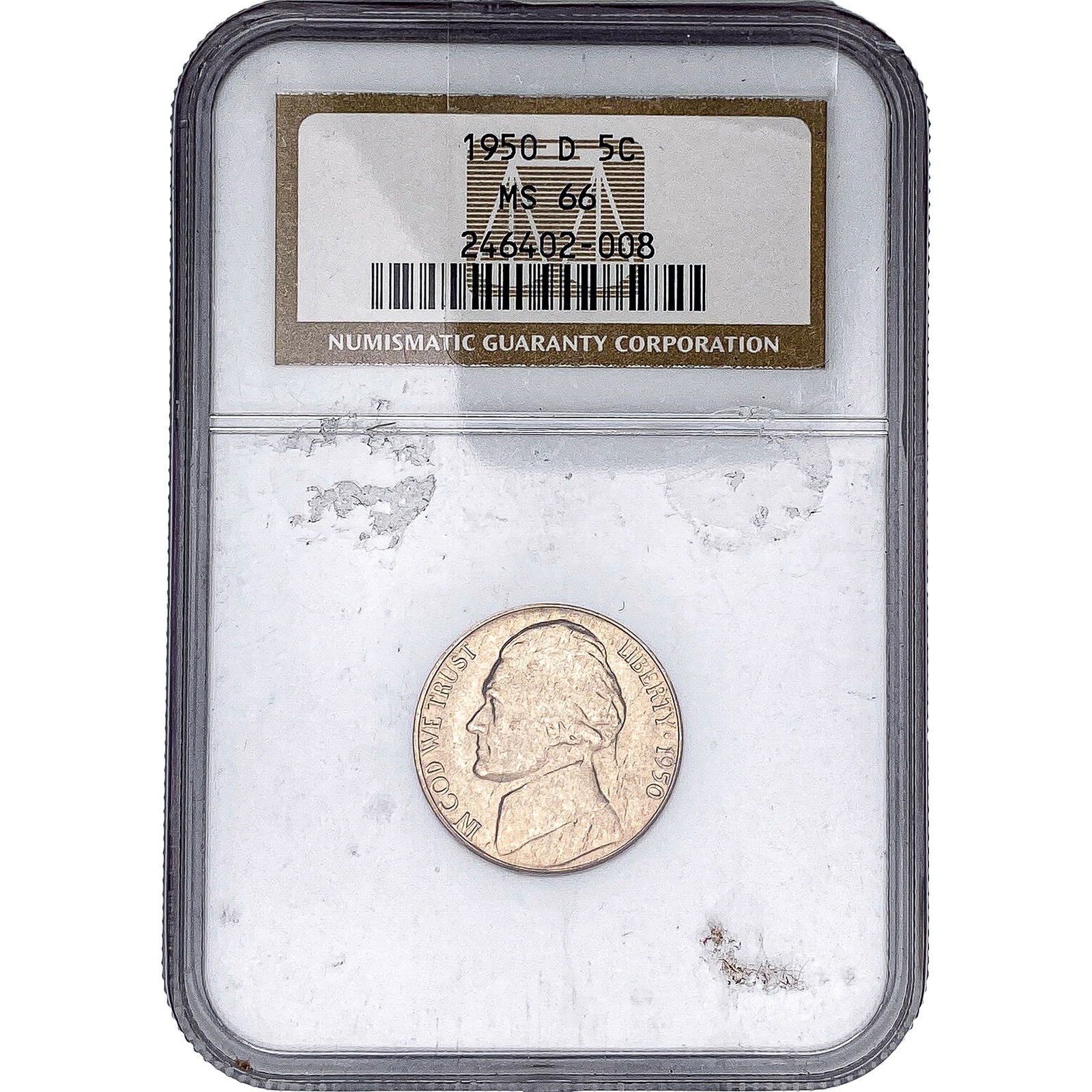 1950-D Jefferson Nickel NGC MS66: 1950-D Jefferson Nickel NGC MS66