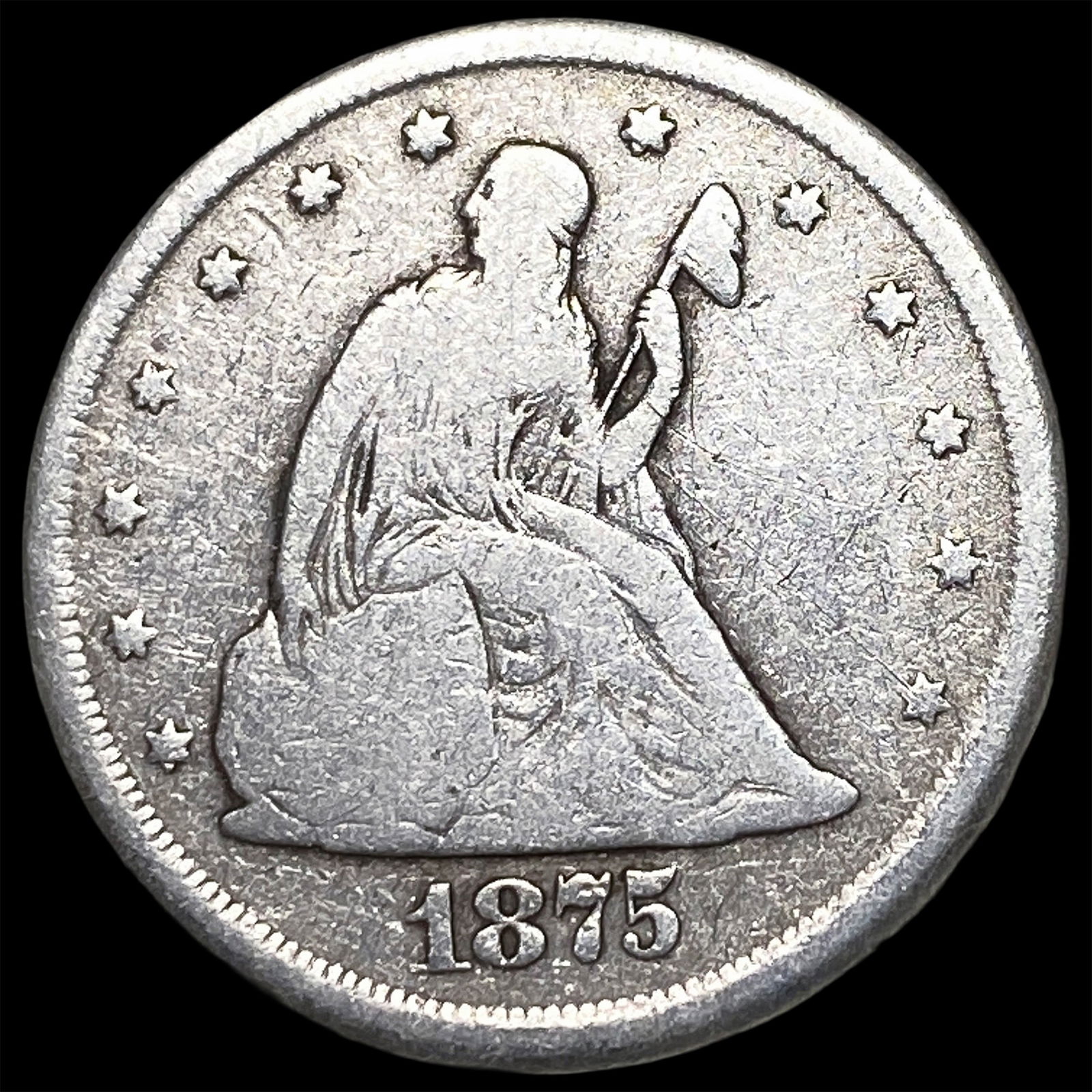 1875-CC Silver Twenty Cents NICELY CIRCULATED (1 of 2)