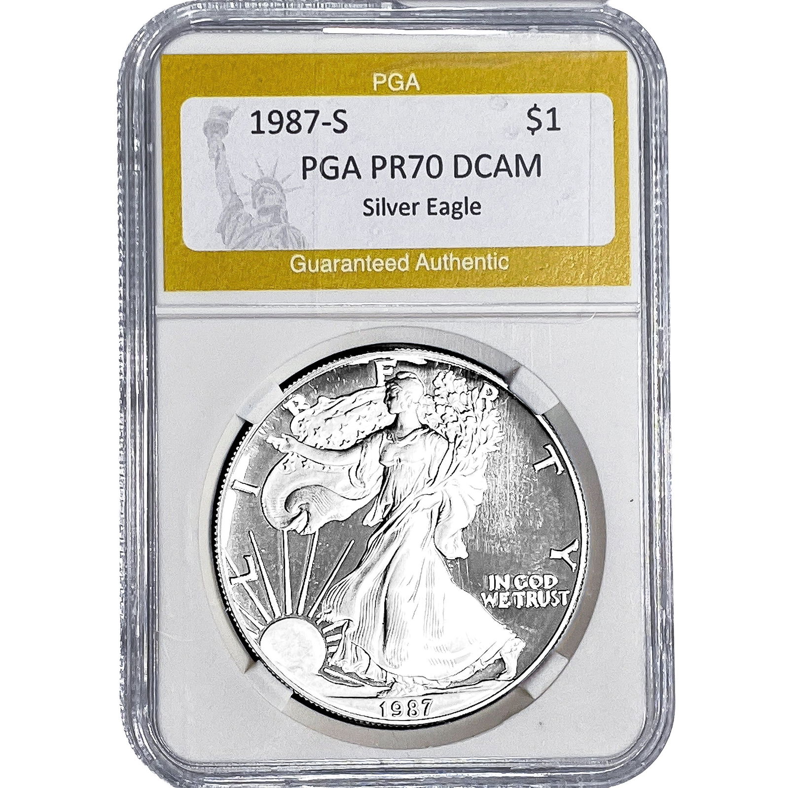 1987-S Silver Eagle PGA PR70 DCAM (1 of 2)
