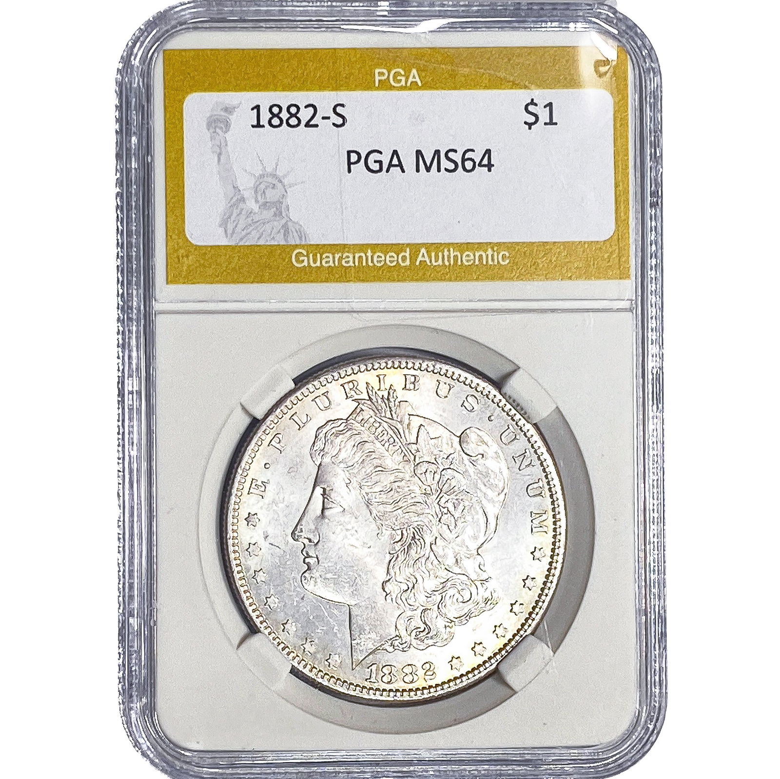 1882-S Morgan Silver Dollar PGA MS64: 1882-S Morgan Silver Dollar PGA MS64