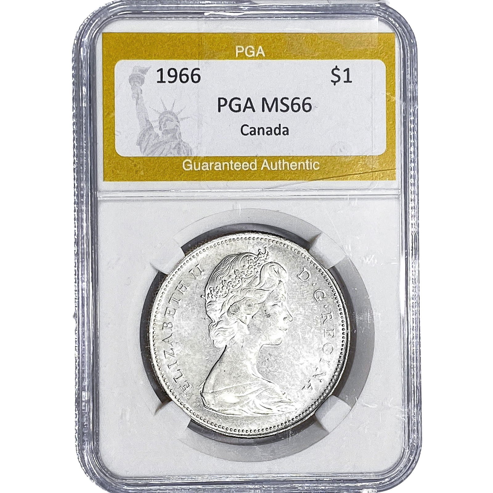 1966 Canada Silver Dollar PGA MS66: 1966 Canada Silver Dollar PGA MS66