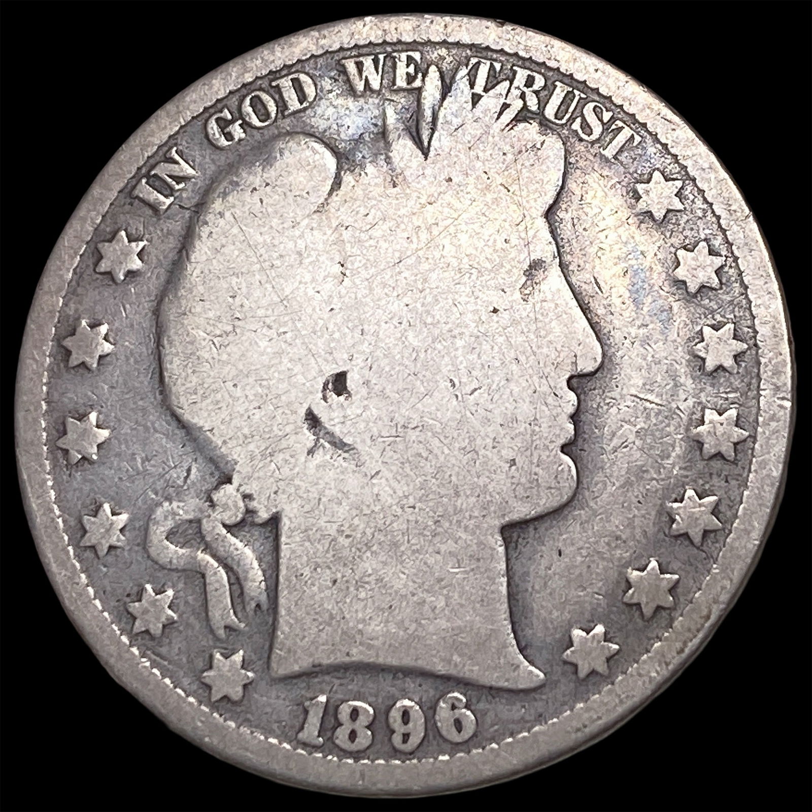 1896-S Silver Half Dollar NICELY CIRCULATED: 1896-S Silver Half Dollar NICELY CIRCULATED