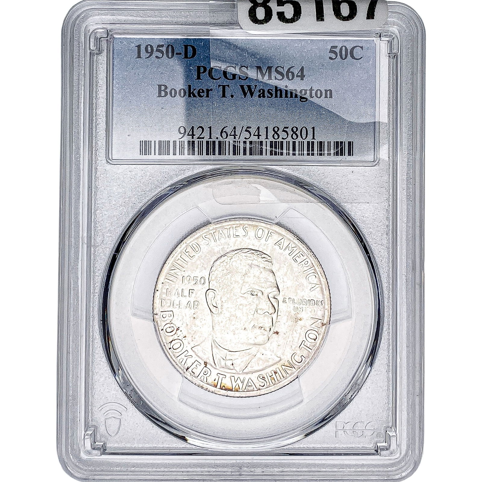 1950-D Booker T Half Dollar PCGS MS64: 1950-D Booker T Half Dollar PCGS MS64