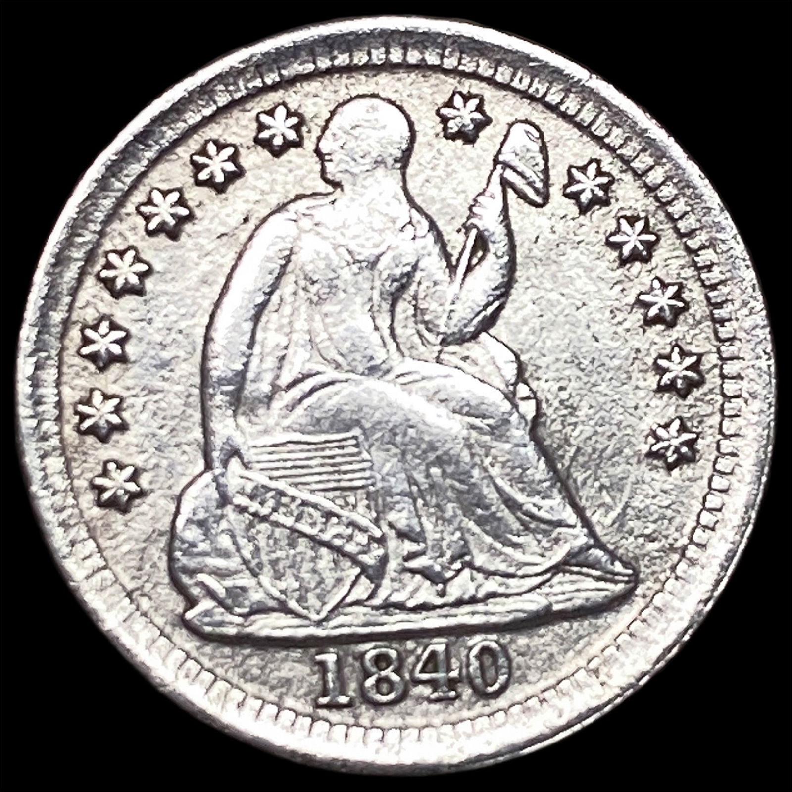 1840-O Silver Half Dime CLOSELY UNCIRCULATED: 1840-O Silver Half Dime CLOSELY UNCIRCULATED