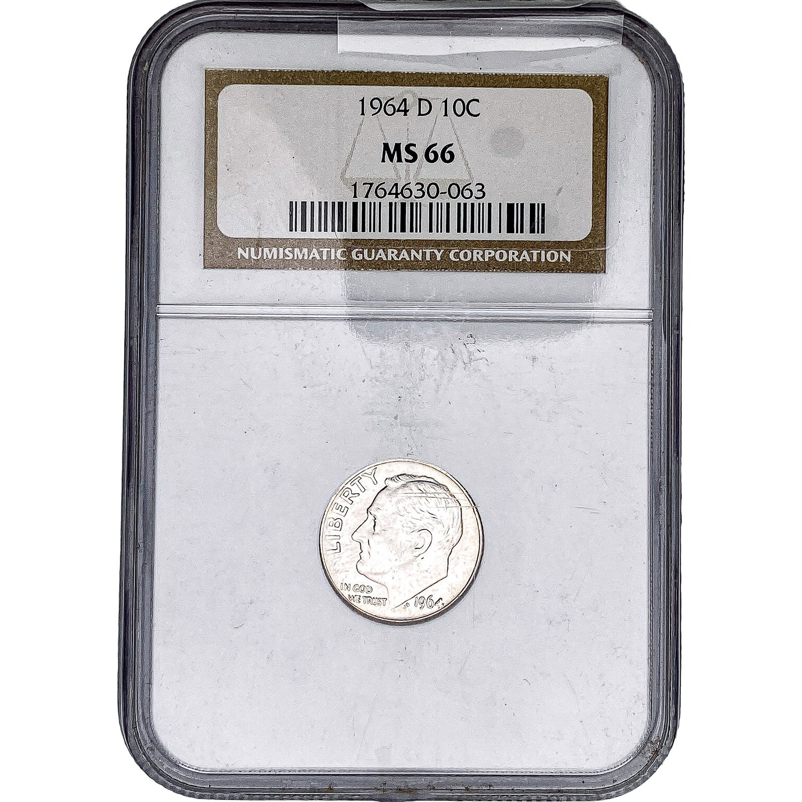 1964 Roosevelt Dime NGC MS66: 1964 Roosevelt Dime NGC MS66