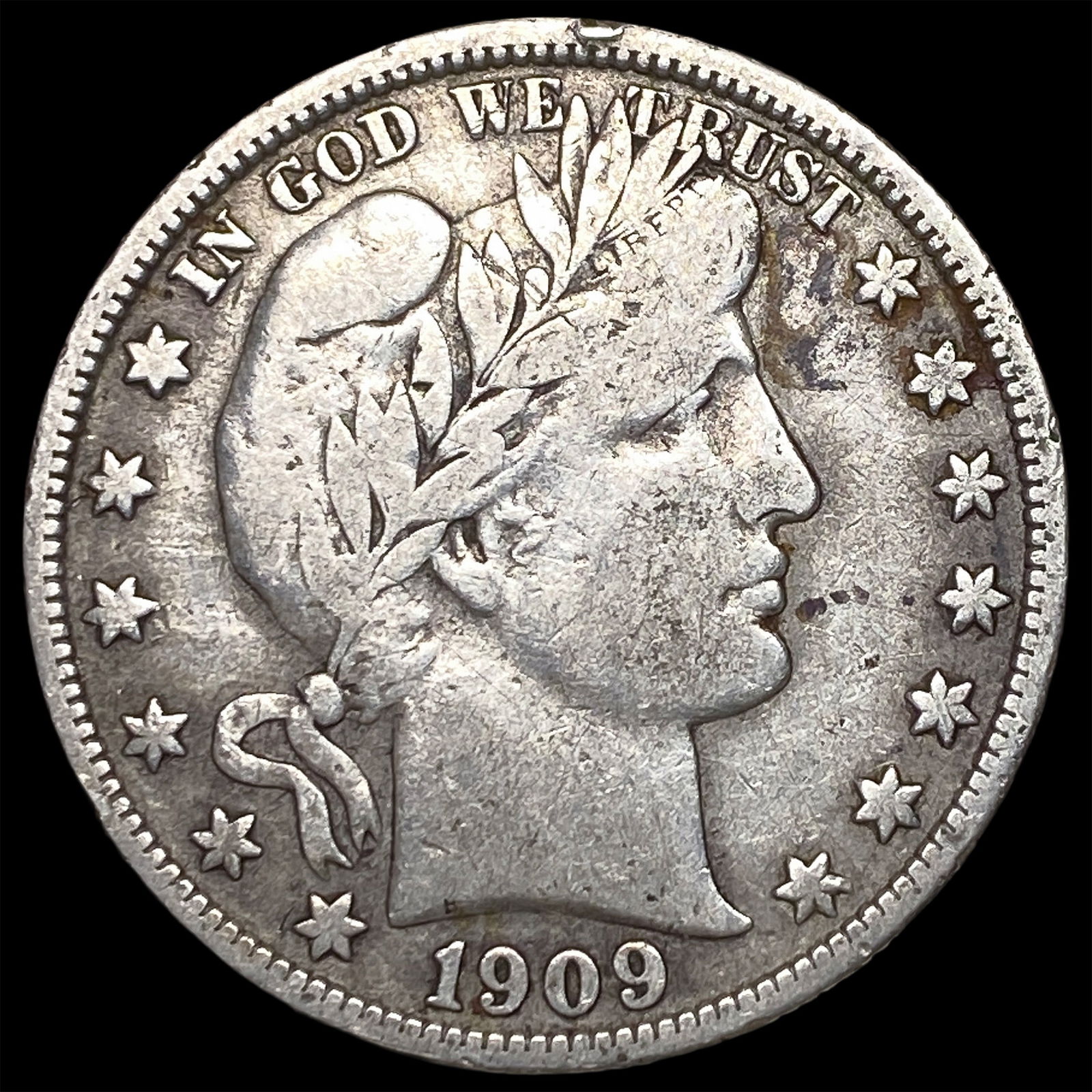 1909 Silver Half Dollar (Barber) LIGHTLY CIRCULATED: 1909 Silver Half Dollar (Barber) LIGHTLY CIRCULATED
