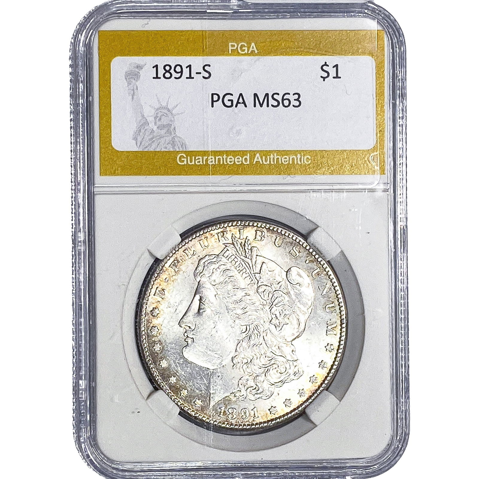 1891-S Morgan Silver Dollar PGA MS63 (1 of 2)