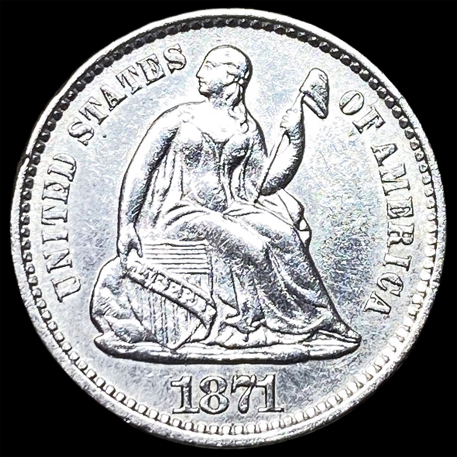 1871 Silver Half Dime UNCIRCULATED (1 of 2)