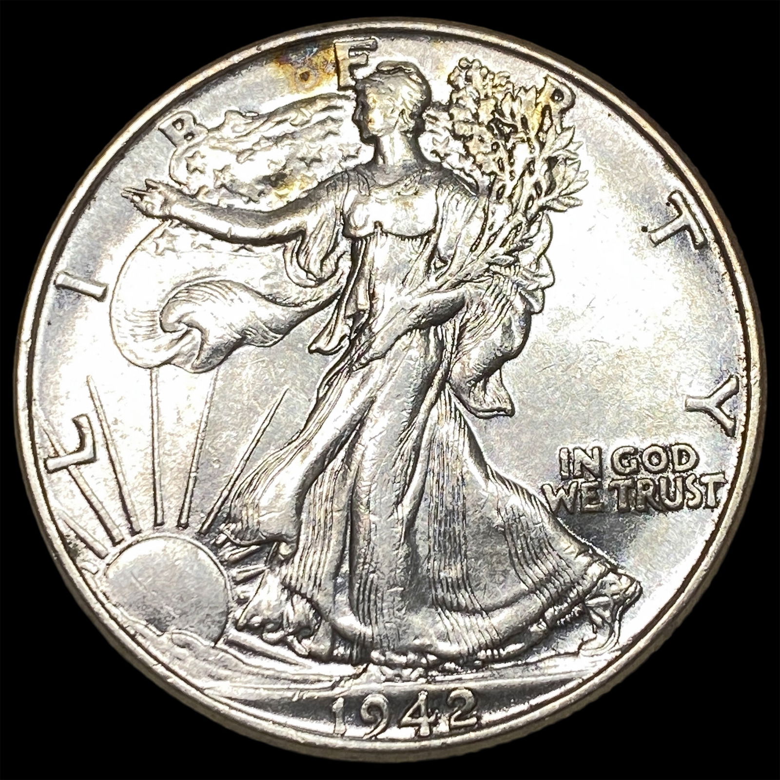 1942 Walking Liberty Half Dollar CLOSELY UNCIRCULATED: 1942 Walking Liberty Half Dollar CLOSELY UNCIRCULATED