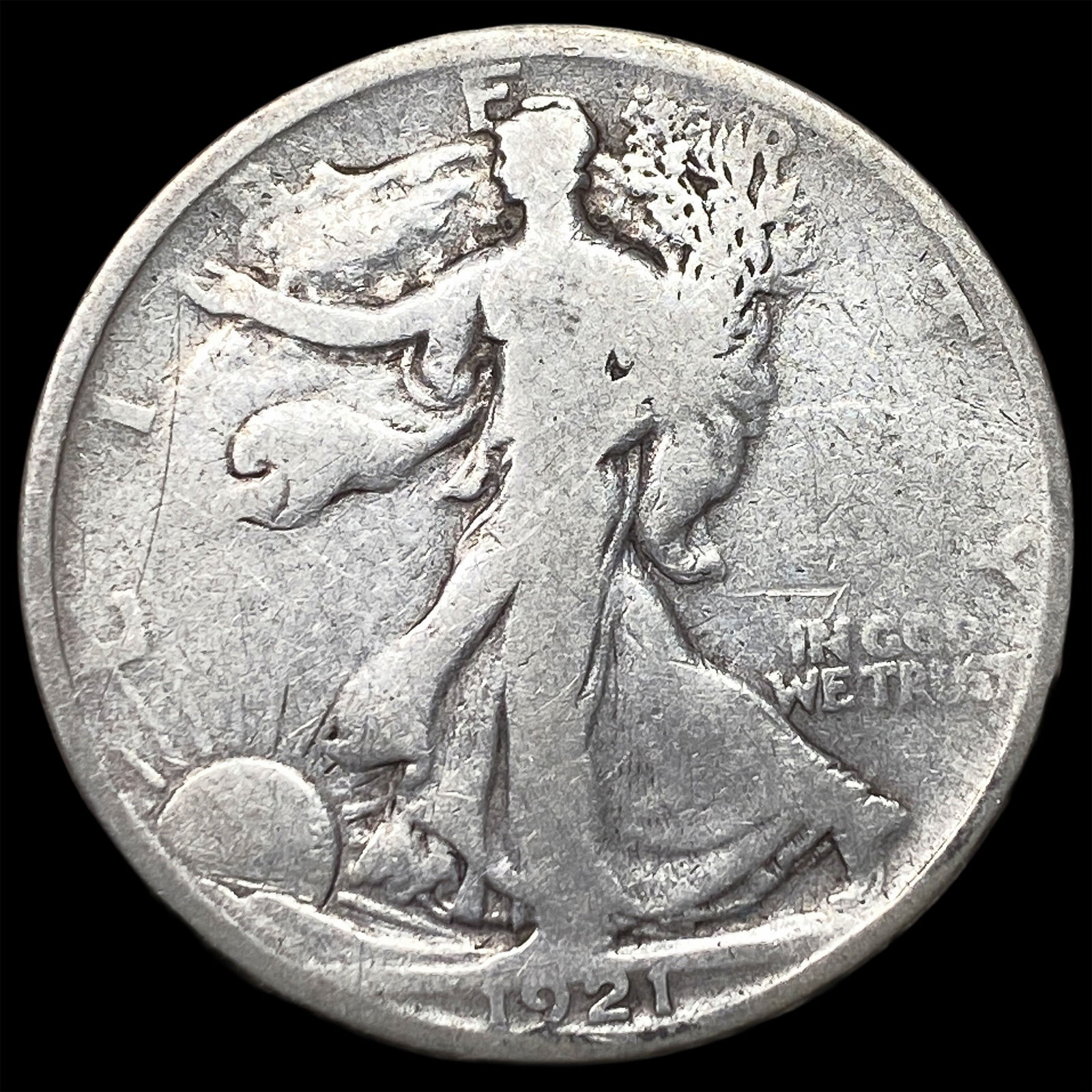 1921 Silver Half Dollar (Walking Liberty) NICELY CIRCULATED: 1921 Silver Half Dollar (Walking Liberty) NICELY CIRCULATED