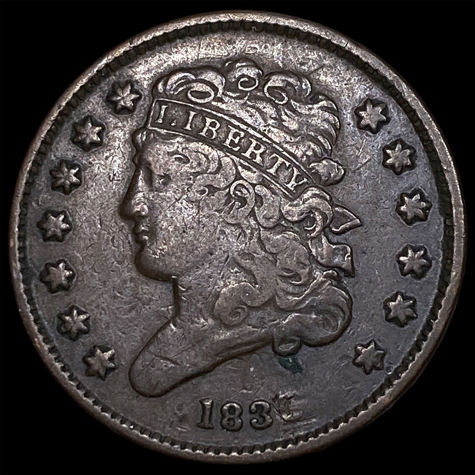 1835 Copper Half Cent NEARLY UNCIRCULATED (1 of 2)
