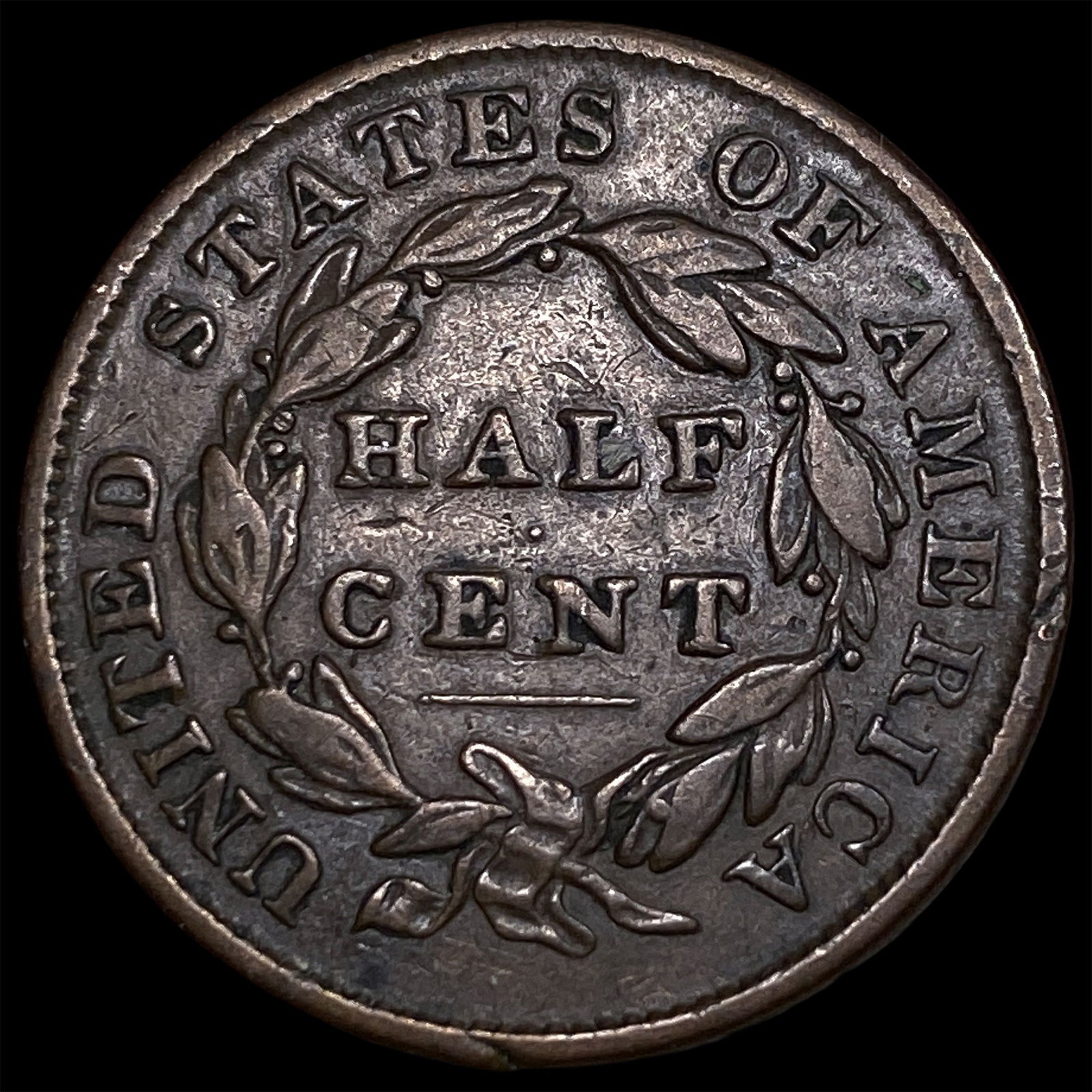 1835 Copper Half Cent NEARLY UNCIRCULATED - 2