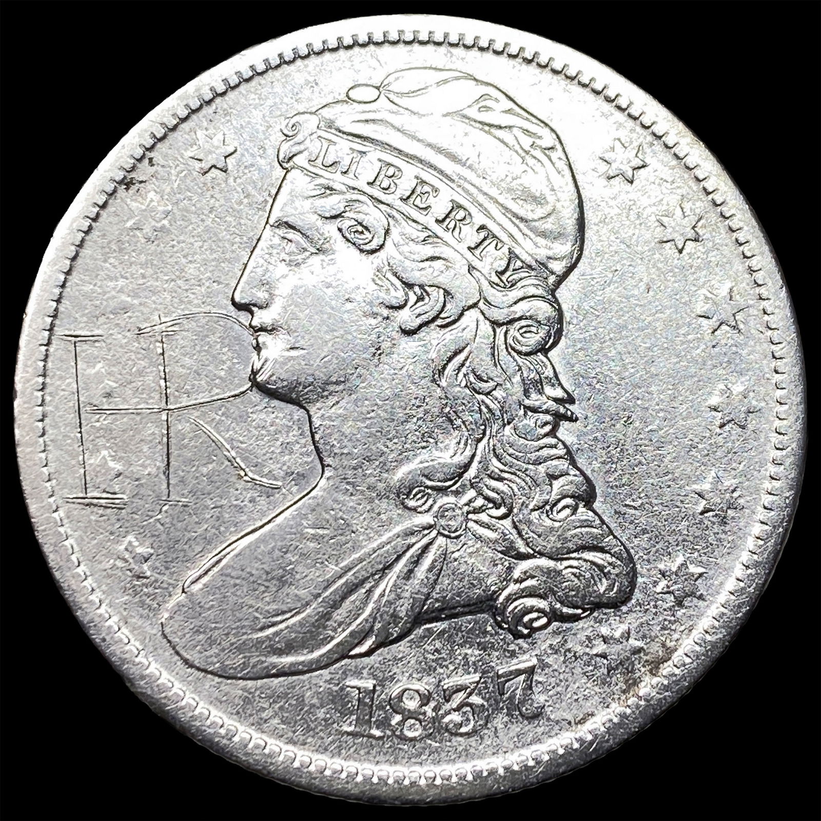 1837 Capped Bust Half Dollar NEARLY UNCIRCULATED: 1837 Capped Bust Half Dollar NEARLY UNCIRCULATED