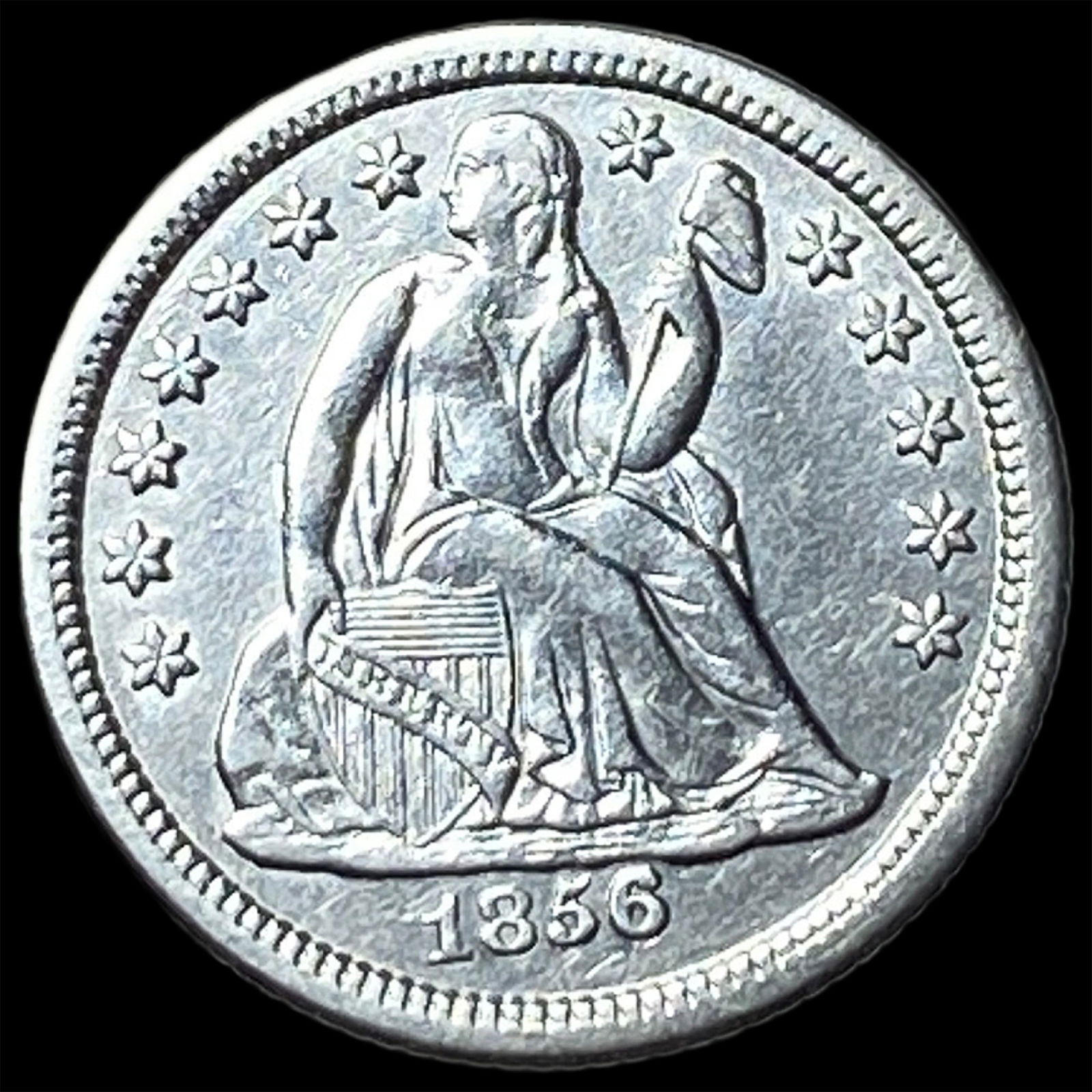 1856-O Silver Seated Liberty Dime CLOSELY UNCIRCULATED (1 of 2)
