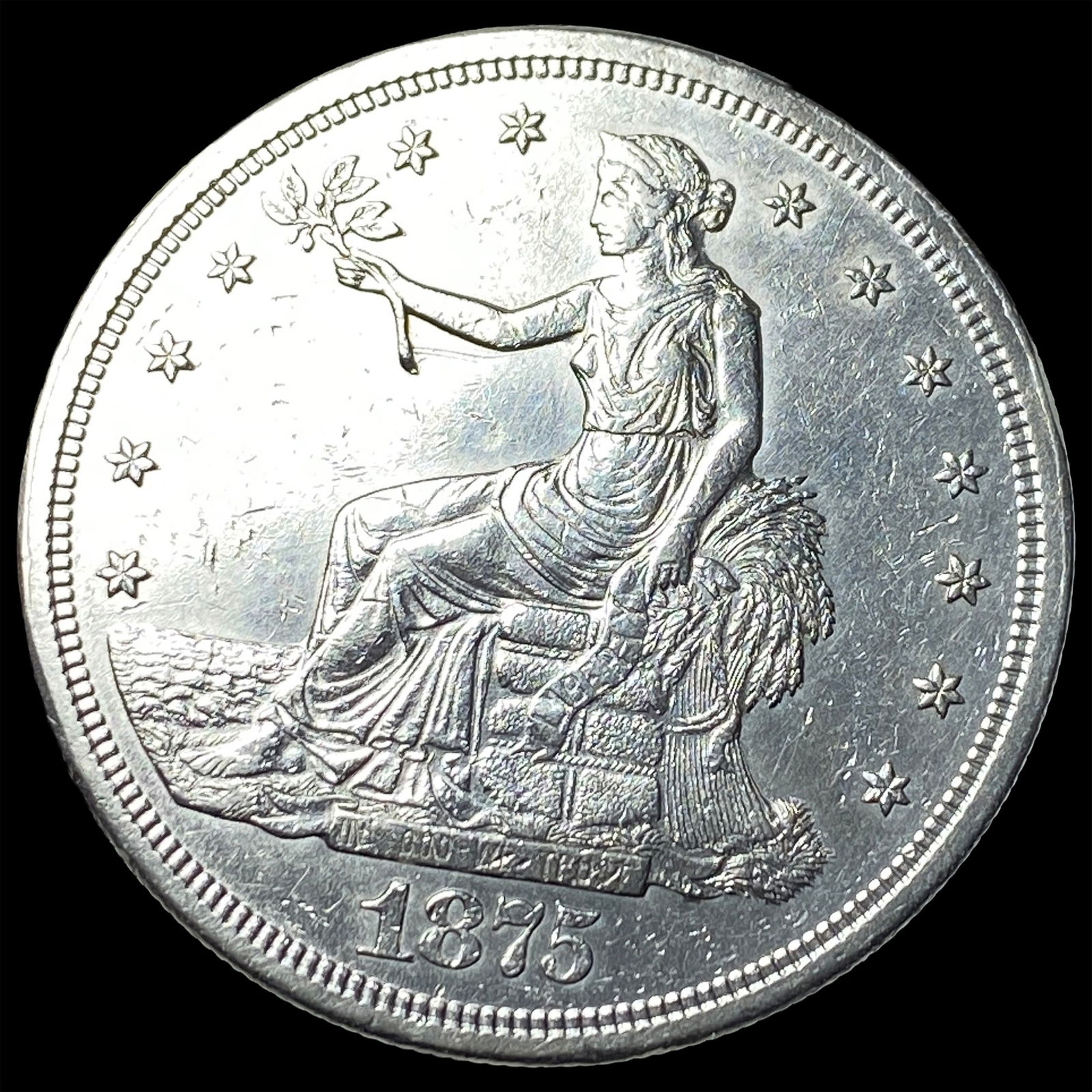 1875 Silver Trade Dollar CLOSELY UNCIRCULATED (1 of 2)