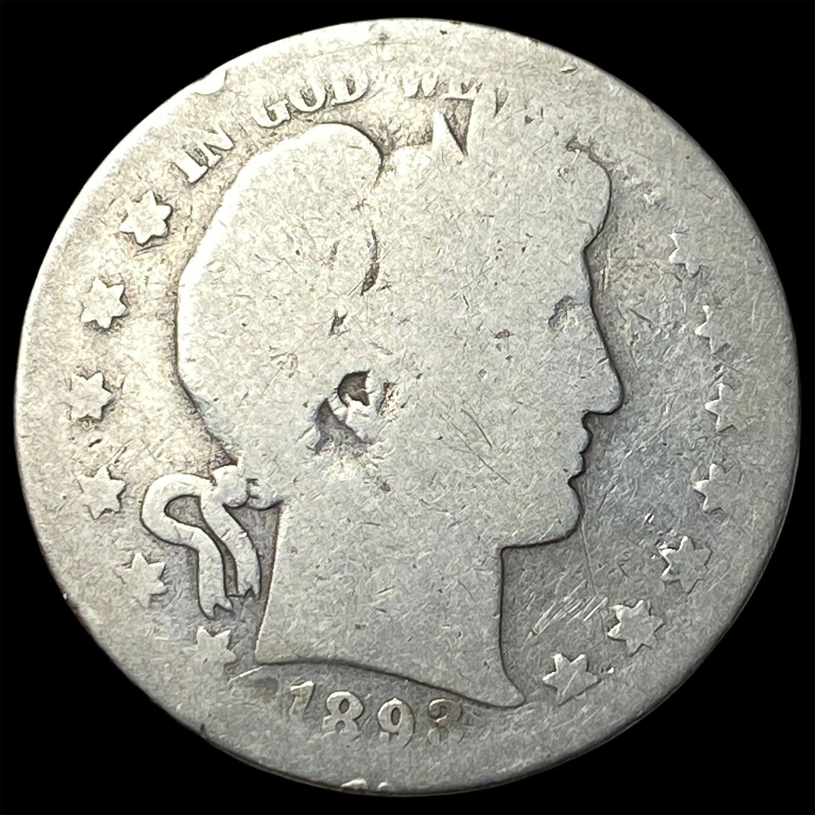 1892-S Silver Barber Half Dollar NICELY CIRCULATED: 1892-S Silver Barber Half Dollar NICELY CIRCULATED