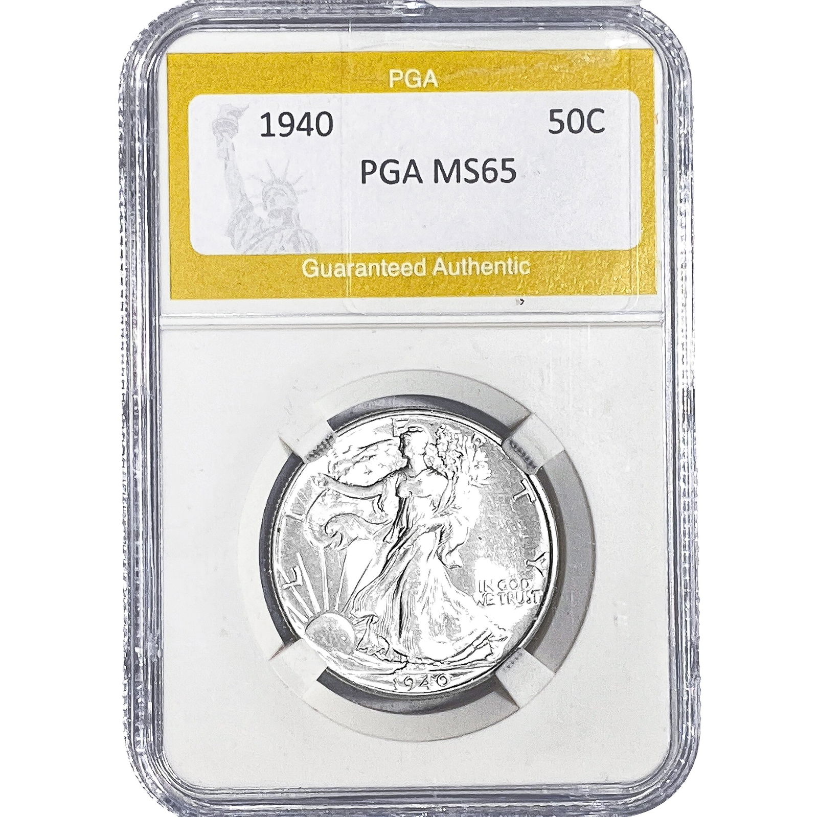 1940 Walking Liberty Half Dollar PGA MS65: 1940 Walking Liberty Half Dollar PGA MS65