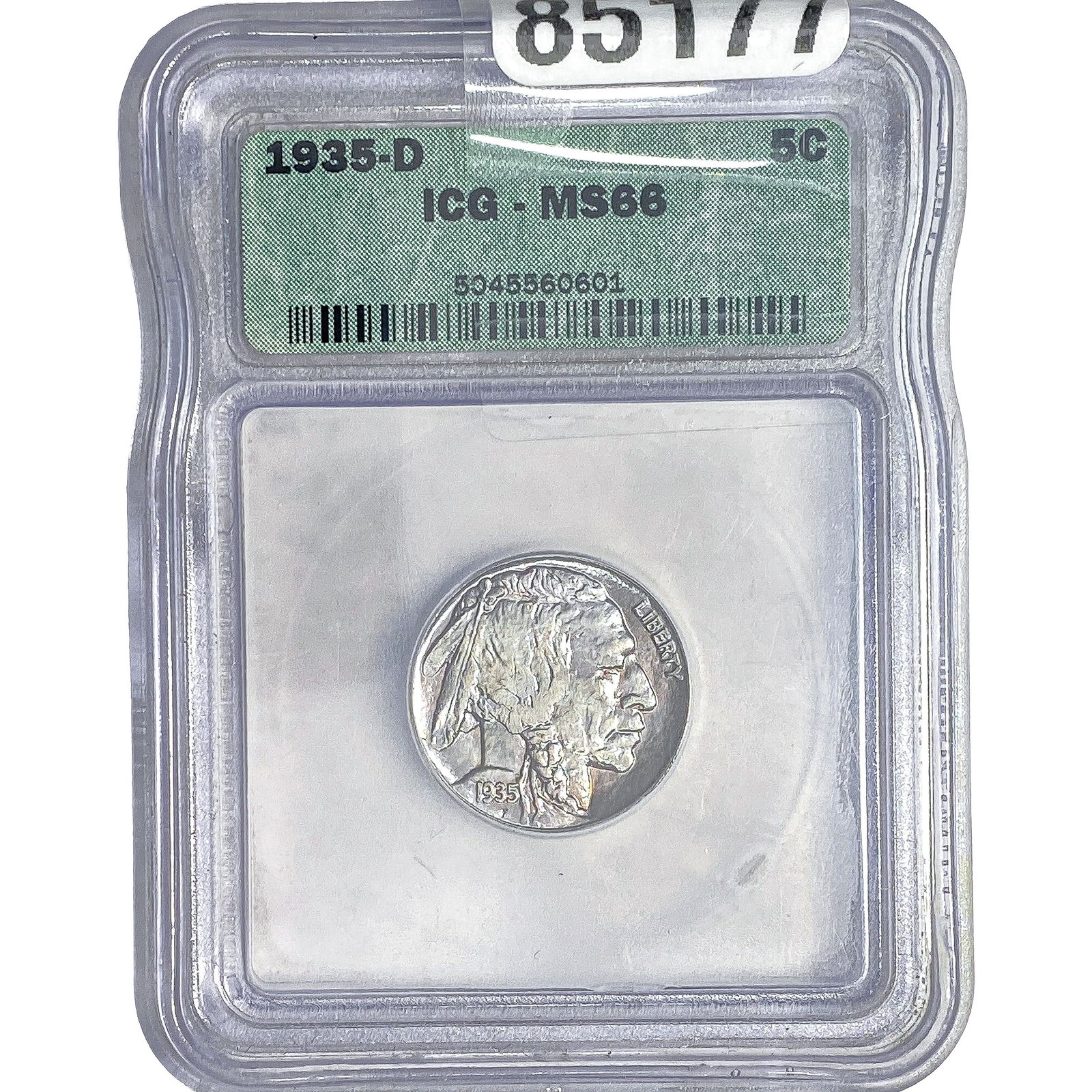 1935-D Buffalo Nickel ICG MS66: 1935-D Buffalo Nickel ICG MS66