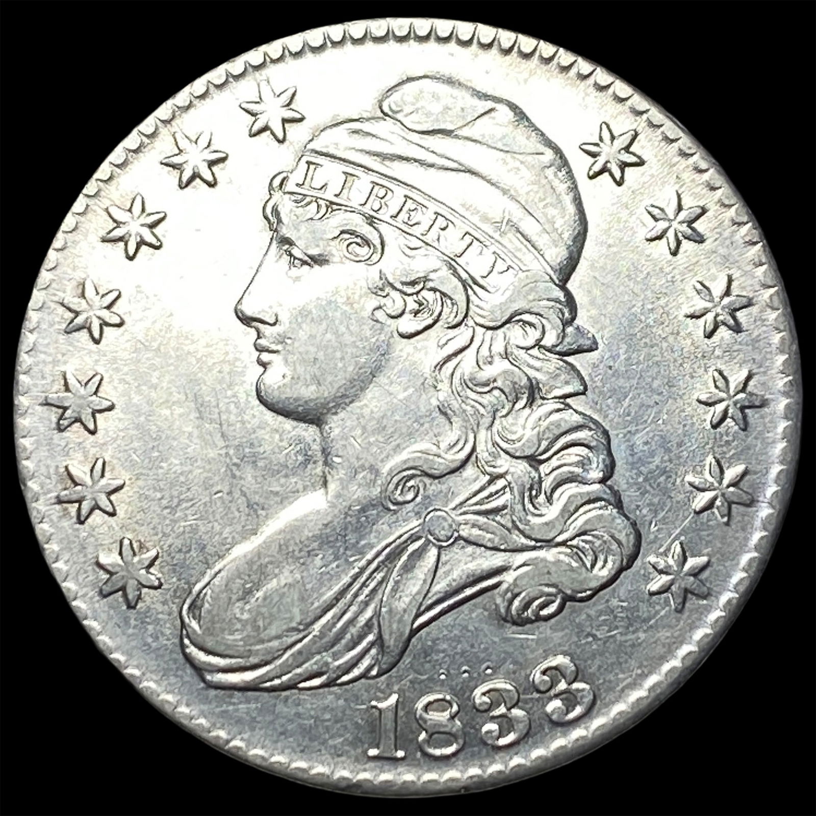 1833 Silver Capped Bust Half Dollar CLOSELY UNCIRCULATED (1 of 2)