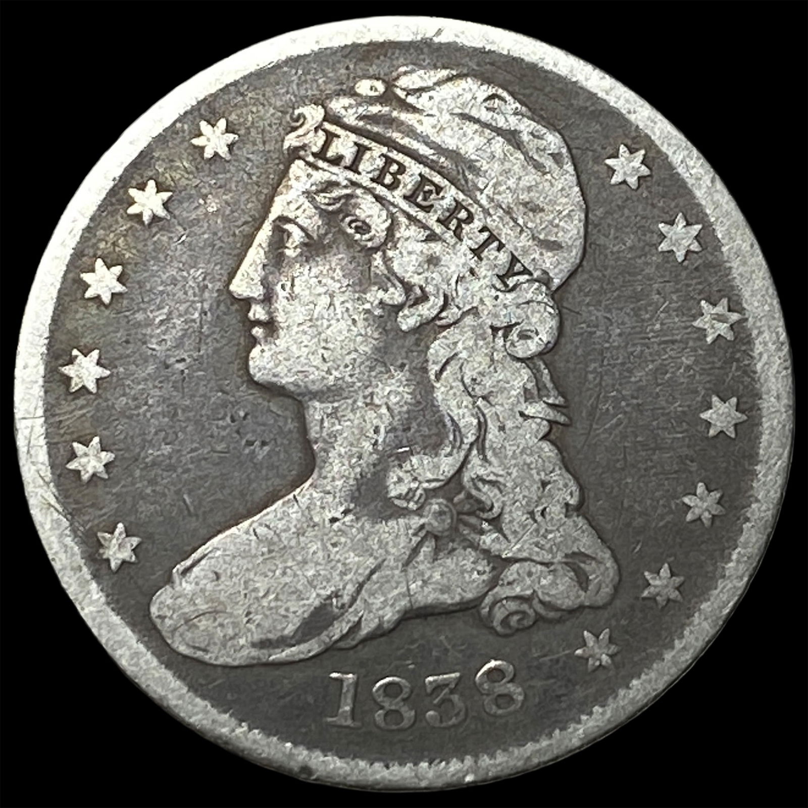 1838 Silver Half Dollar (Capped Bust) LIGHTLY CIRCULATED (1 of 2)