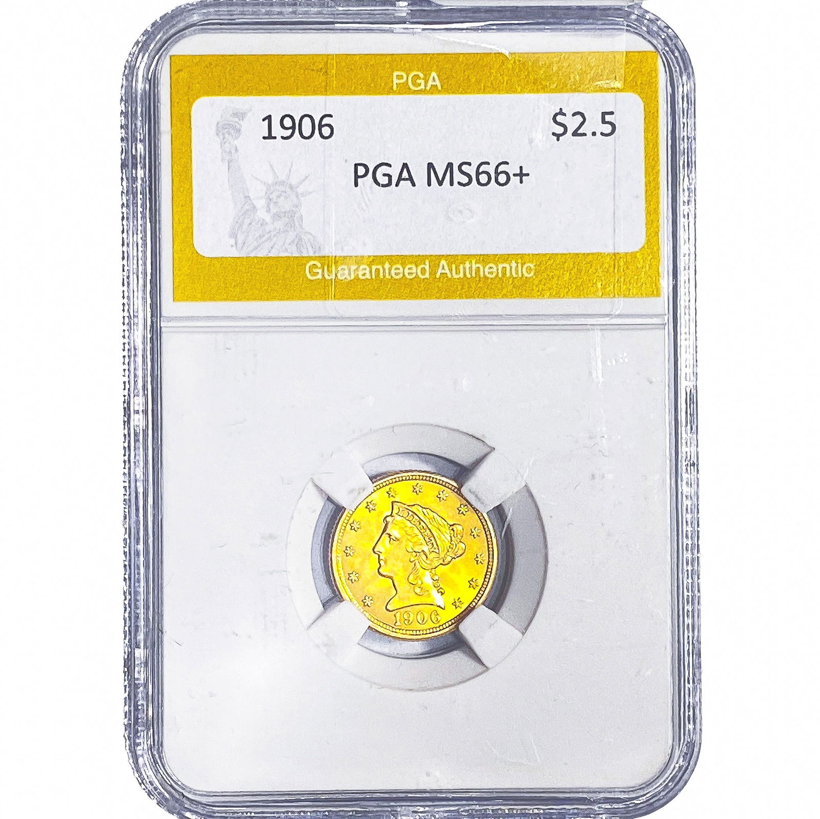 1906 $2.50 Gold Quarter Eagle PGA MS66+: 1906 $2.50 Gold Quarter Eagle PGA MS66+