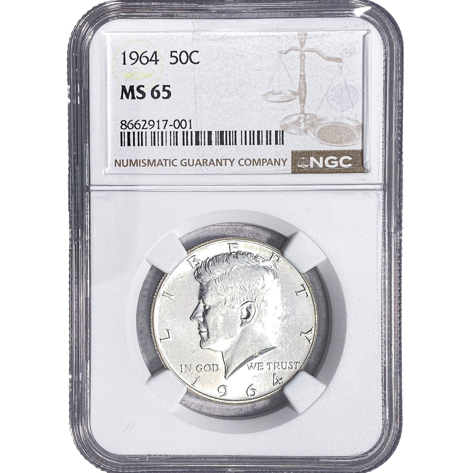 1964 Kennedy Half Dollar NGC MS65: 1964 Kennedy Half Dollar NGC MS65