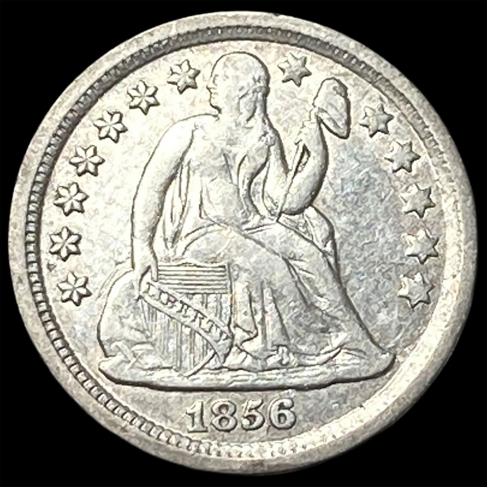 1856 Seated Liberty Dime NEARLY UNCIRCULATED: 1856 Seated Liberty Dime NEARLY UNCIRCULATED