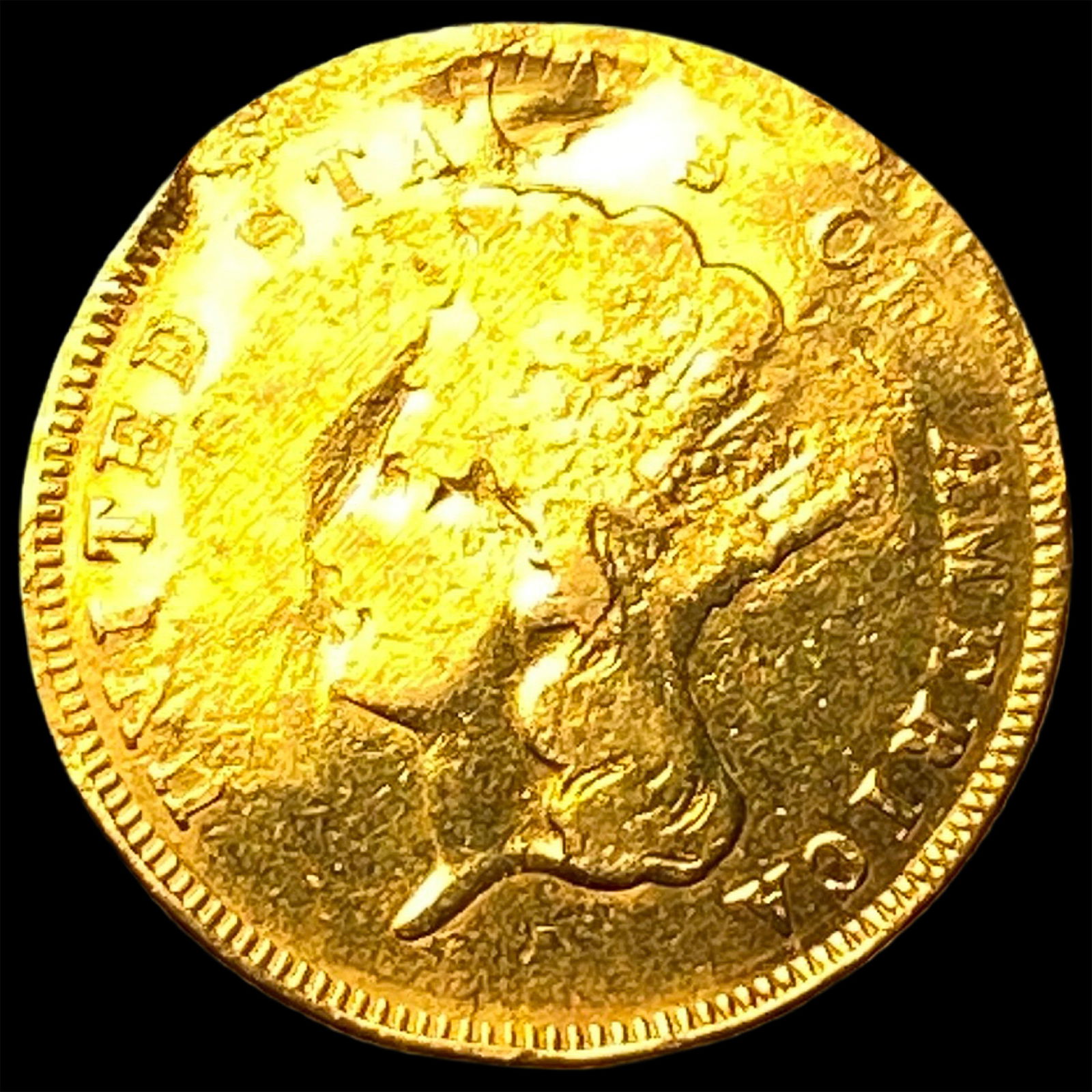 1857 $3 Gold Indian Princess Head HIGH GRADE: 1857 $3 Gold Indian Princess Head HIGH GRADE