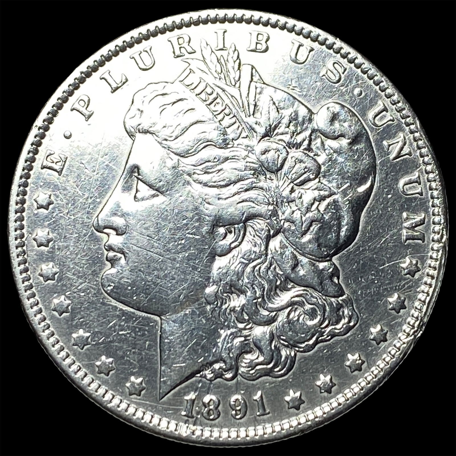 1891-S Silver Morgan Dollar NEARLY UNCIRCULATED: 1891-S Silver Morgan Dollar NEARLY UNCIRCULATED