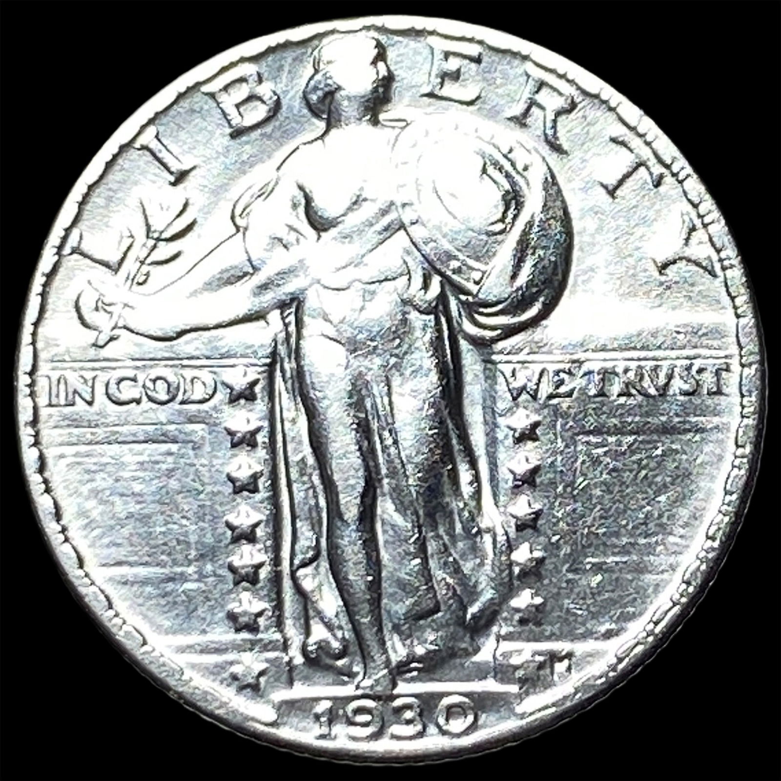 1930 Silver Standing Liberty Quarter CLOSELY UNCIRCULATED: 1930 Silver Standing Liberty Quarter CLOSELY UNCIRCULATED