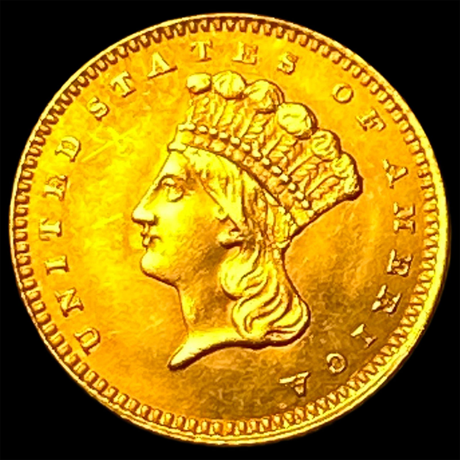 1858 Gold $1 Indian Princess Head UNCIRCULATED (1 of 2)