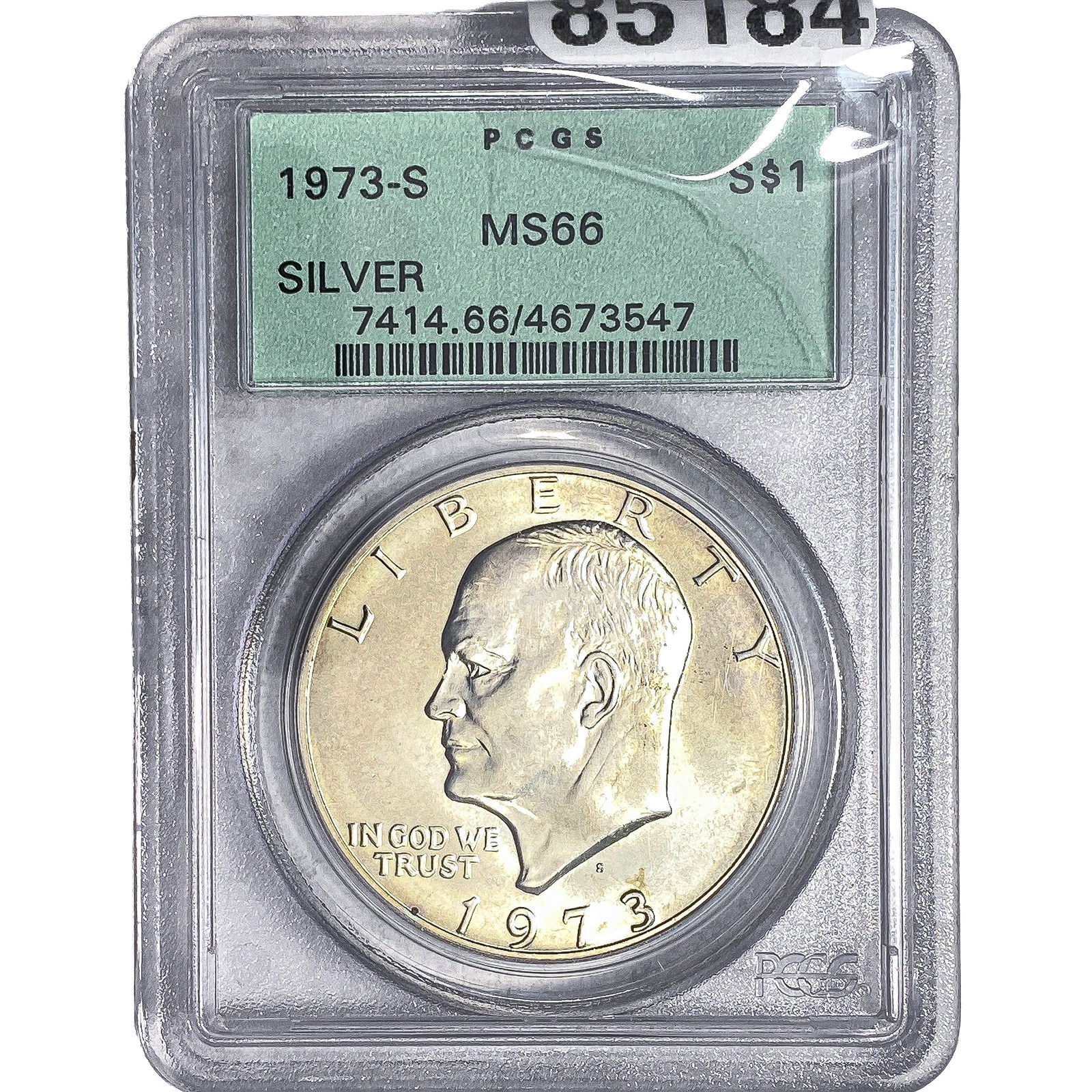 1973-S Eisenhower Dollar PCGS MS66 Silver: 1973-S Eisenhower Dollar PCGS MS66 Silver