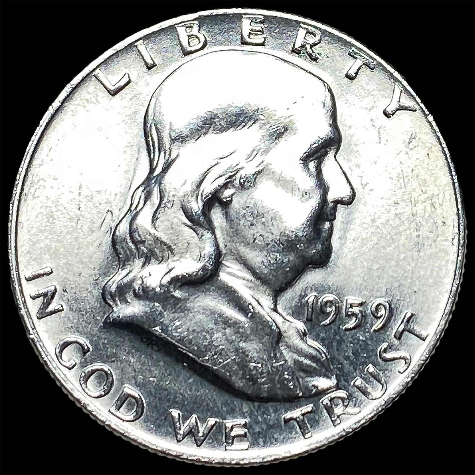 1959 Franklin Silver Half Dollar CHOICE BU (1 of 2)