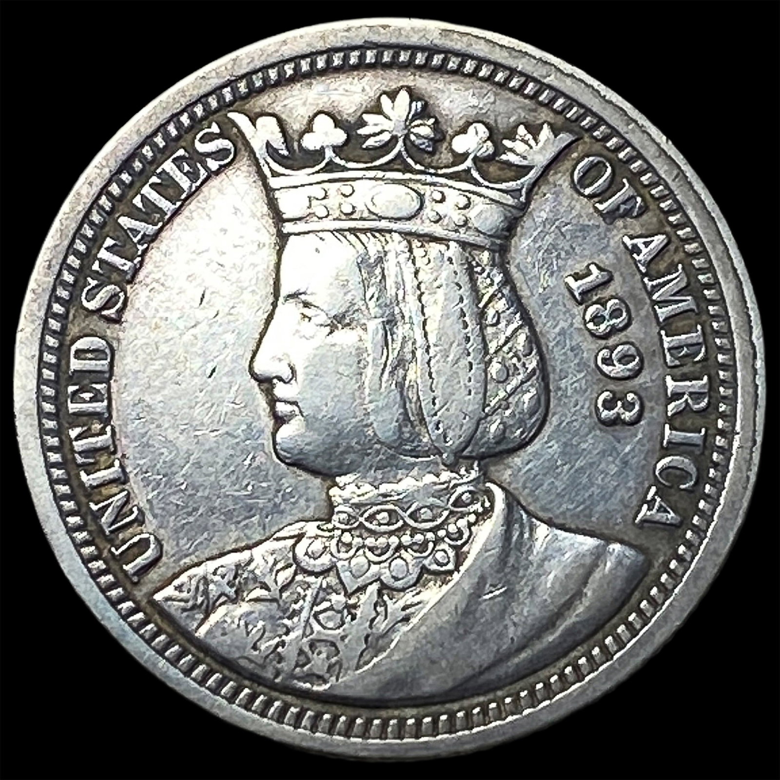 1893 Silver Isabella Quarter NEARLY UNCIRCULATED: 1893 Silver Isabella Quarter NEARLY UNCIRCULATED