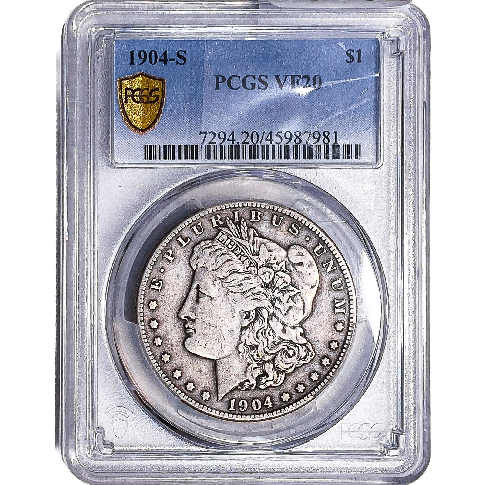 1904-S Morgan Silver Dollar PCGS VF20: 1904-S Morgan Silver Dollar PCGS VF20