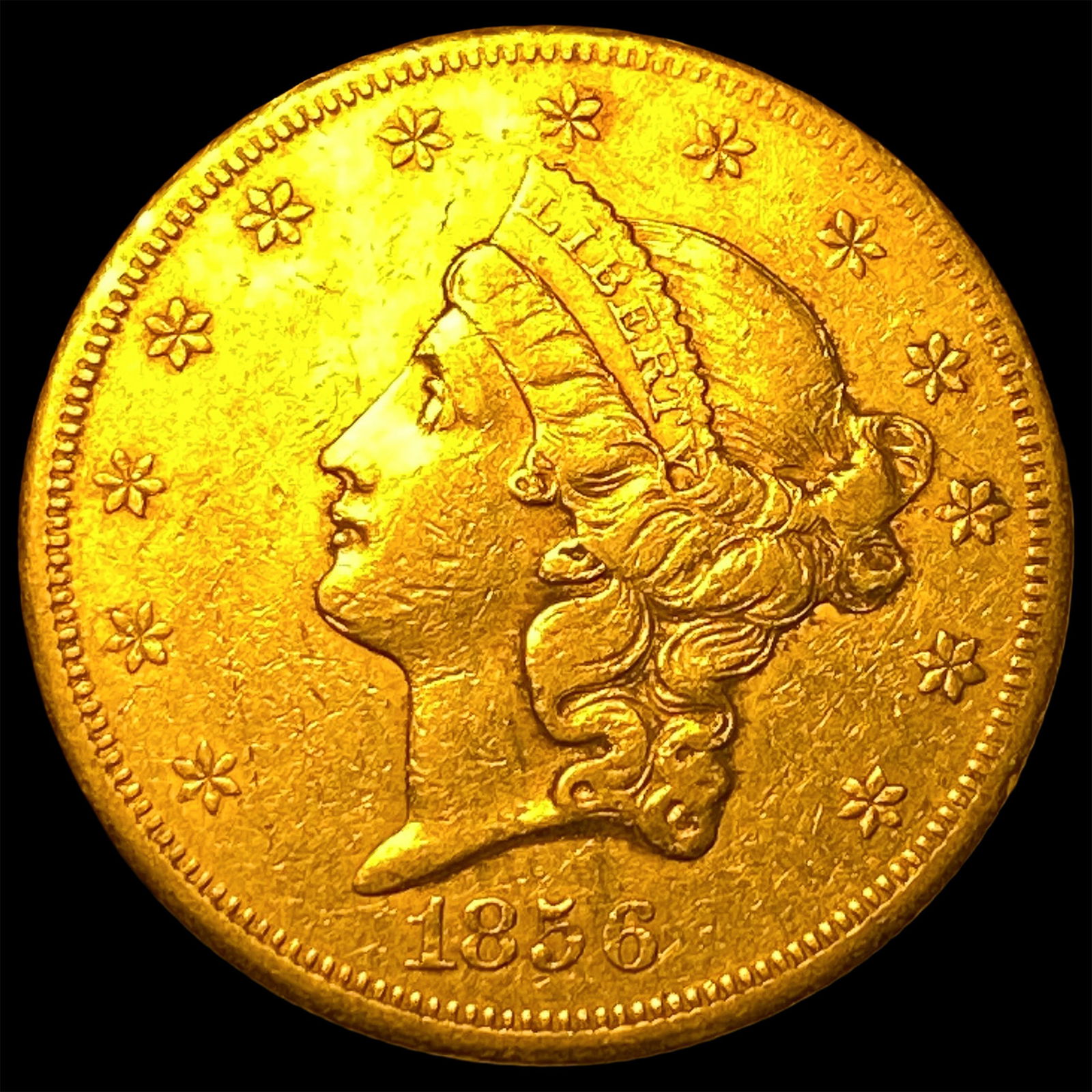 1856-S Gold $20 Liberty Head Double Eagle CLOSELY UNCIRCULATED (1 of 2)