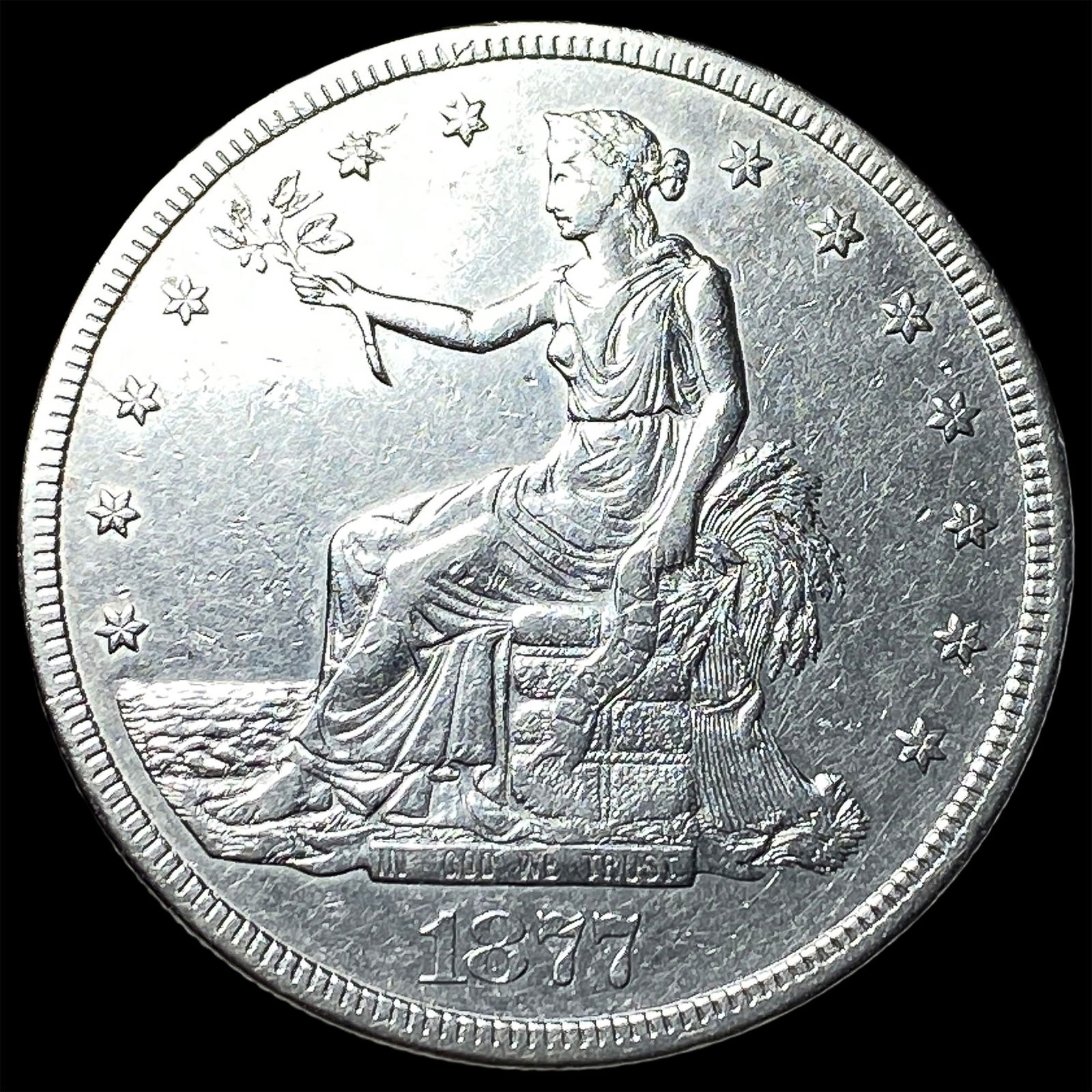 1877-S Silver Trade Dollar CLOSELY UNCIRCULATED: 1877-S Silver Trade Dollar CLOSELY UNCIRCULATED