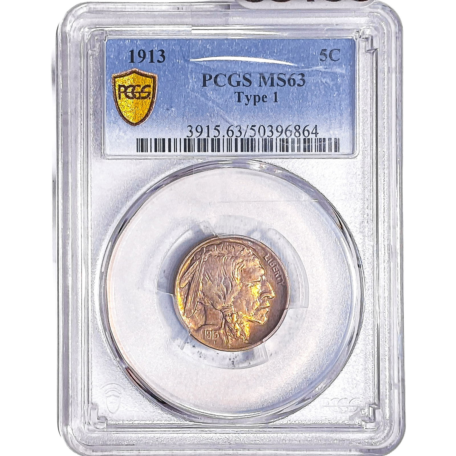 1913 Nickel PCGS MS63 Type 1: 1913 Nickel PCGS MS63 Type 1
