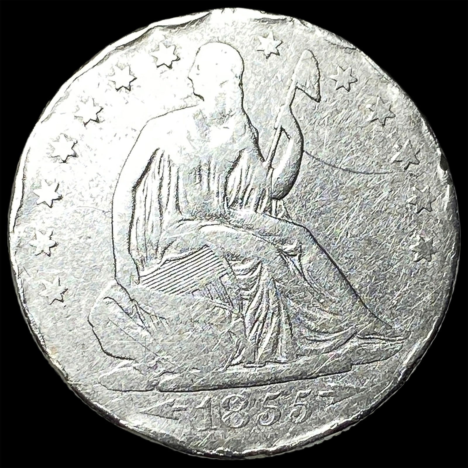 1855-O Silver Half Dollar NICELY CIRCULATED: 1855-O Silver Half Dollar NICELY CIRCULATED