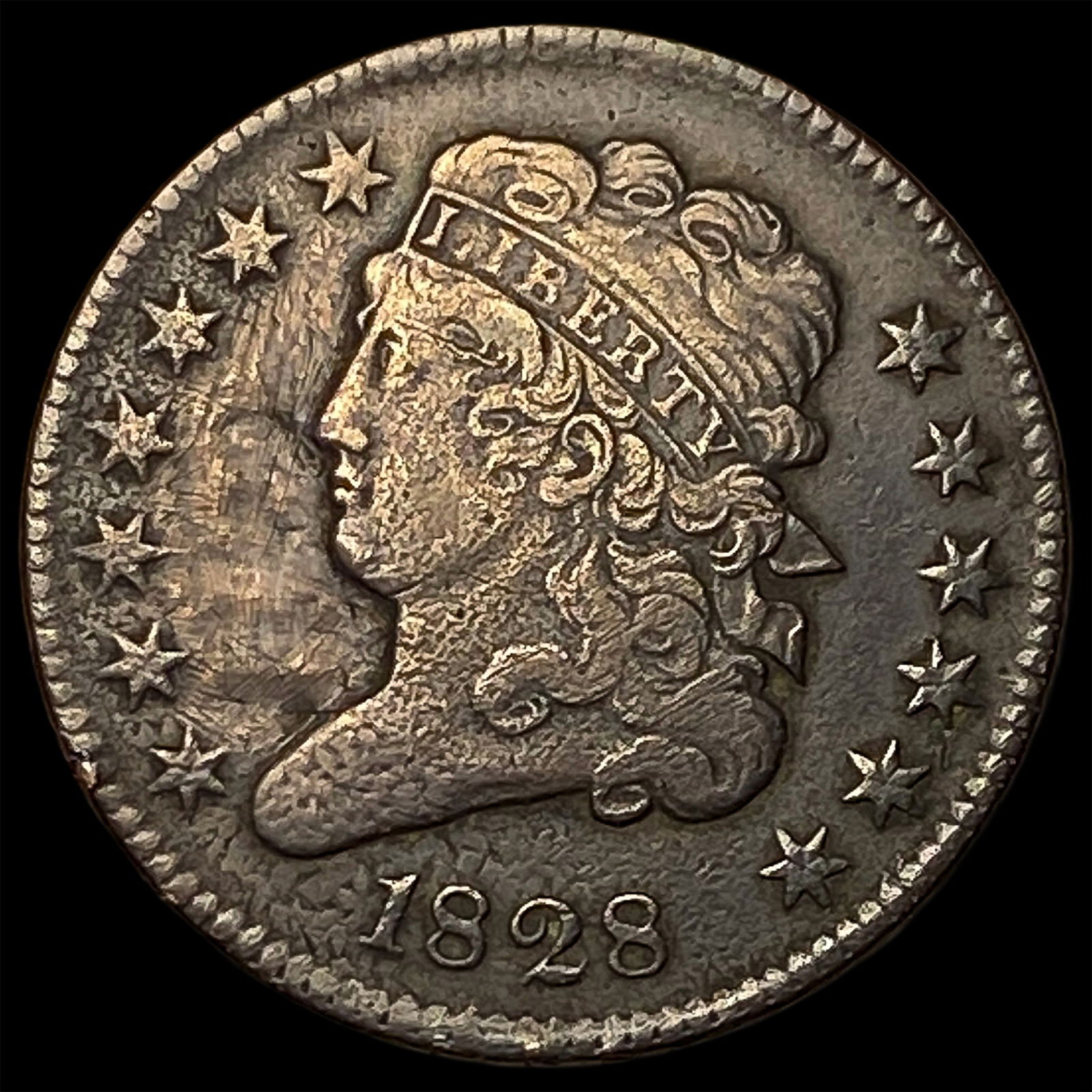 1828 Classic Head Half Cent NEARLY UNCIRCULATED: 1828 Classic Head Half Cent NEARLY UNCIRCULATED
