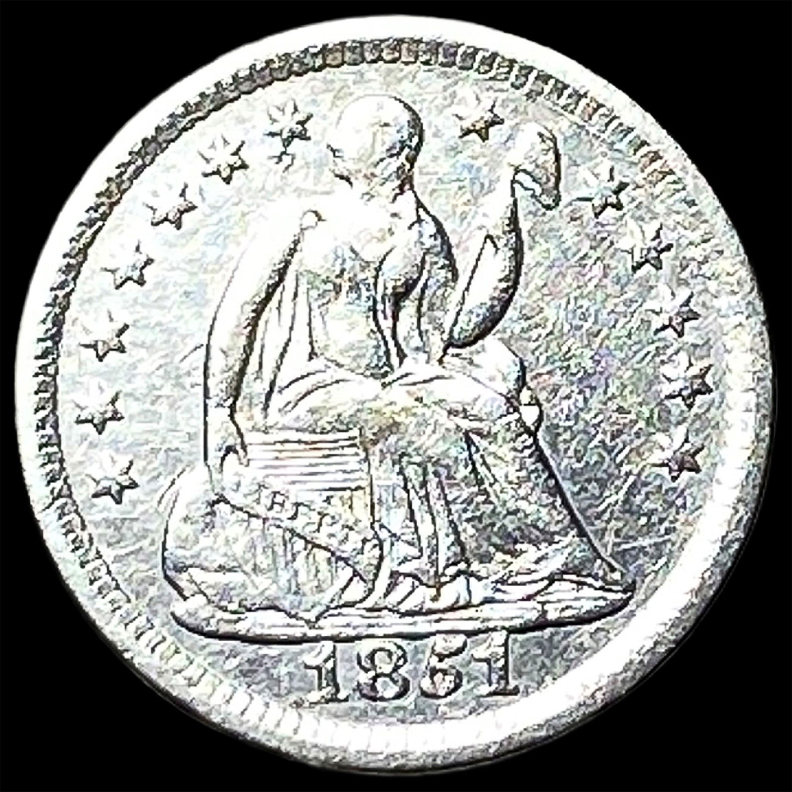 1851-O Silver Half Dime CLOSELY UNCIRCULATED: 1851-O Silver Half Dime CLOSELY UNCIRCULATED