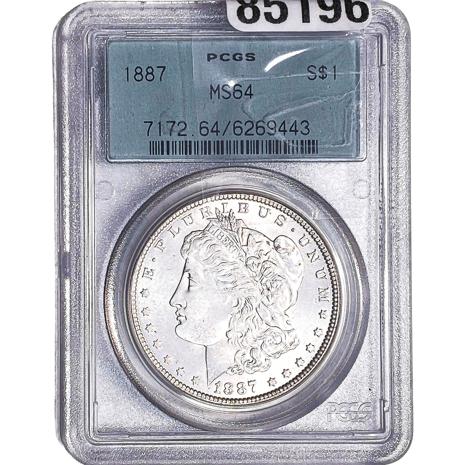 1887 Morgan Silver Dollar PCGS MS64: 1887 Morgan Silver Dollar PCGS MS64