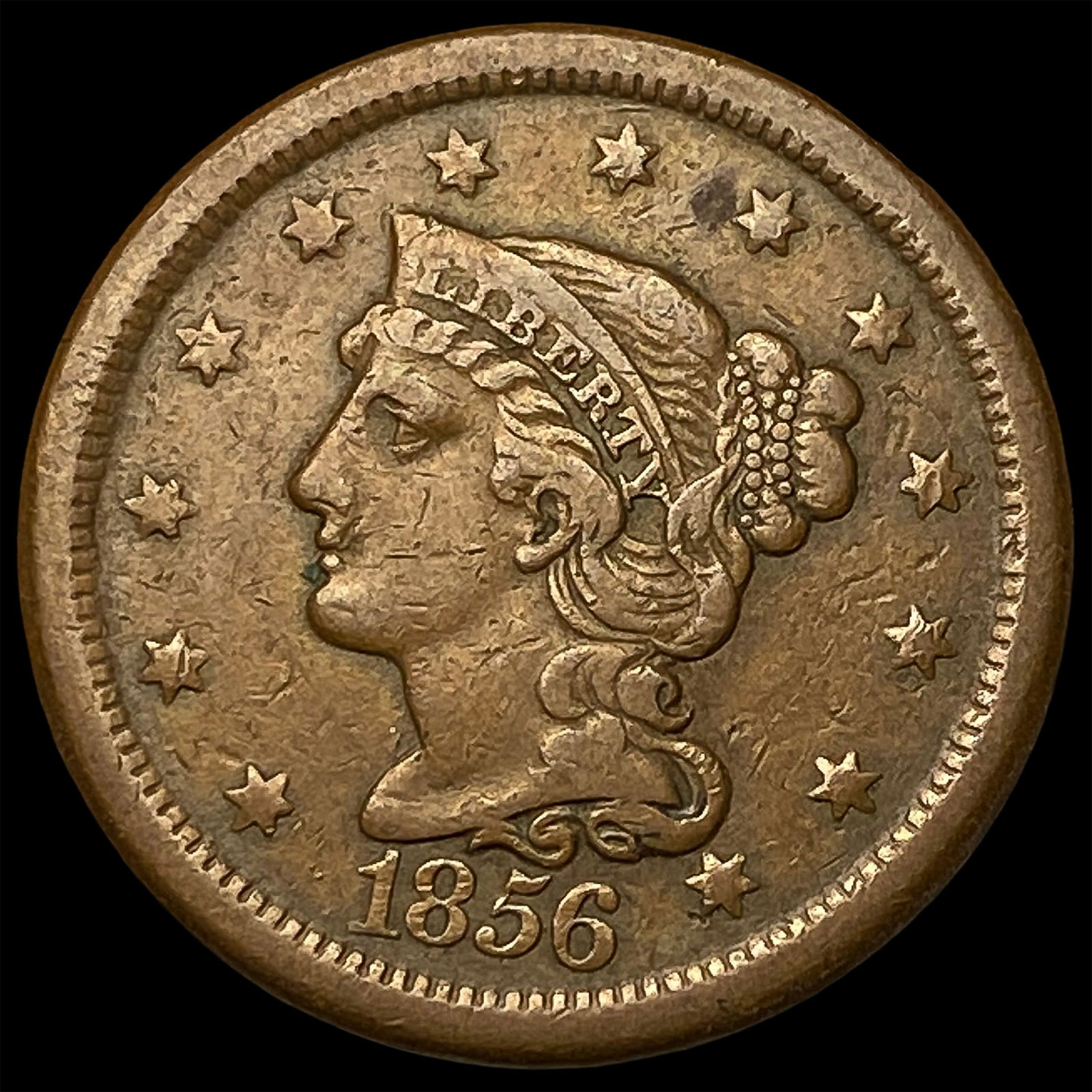1856 Braided Hair Large Cent NEARLY UNCIRCULATED: 1856 Braided Hair Large Cent NEARLY UNCIRCULATED